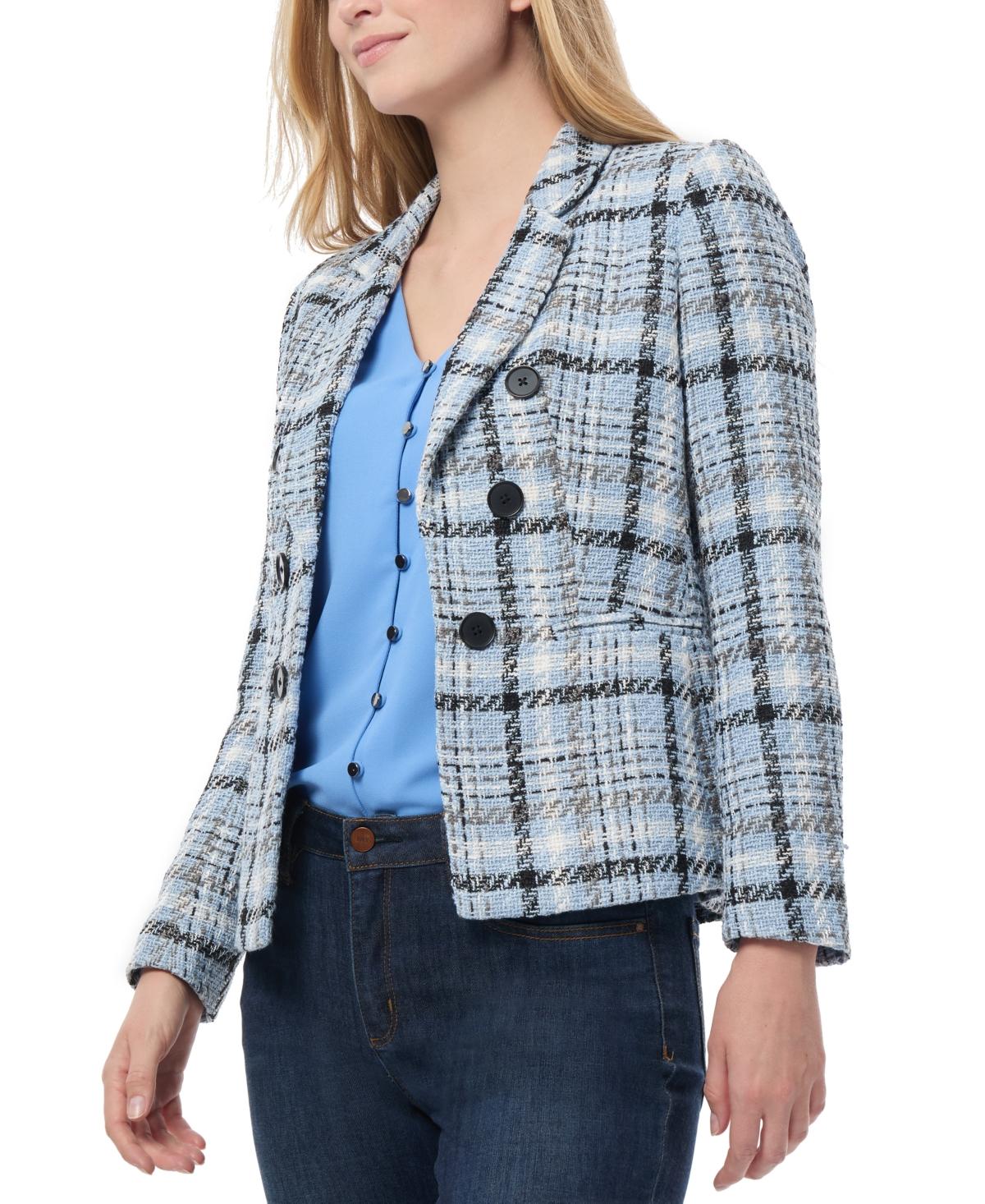 Petite Plaid Open-Front Blazer