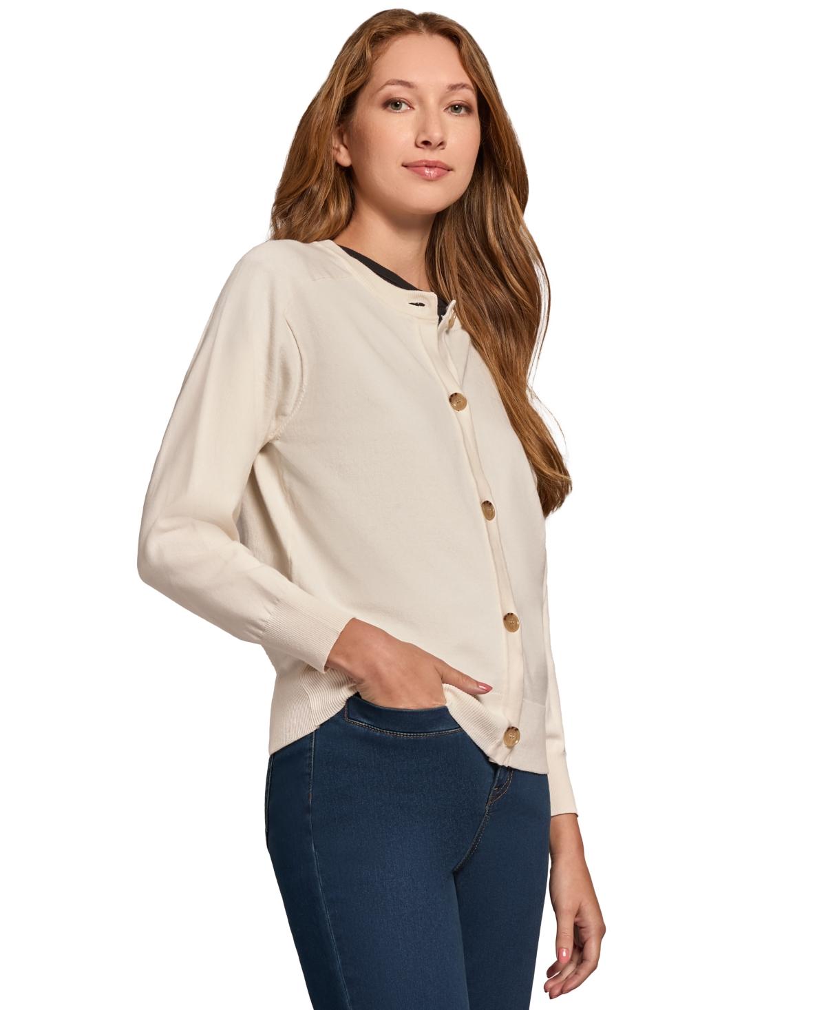 Women's Saddle-Shoulder Button Cardigan