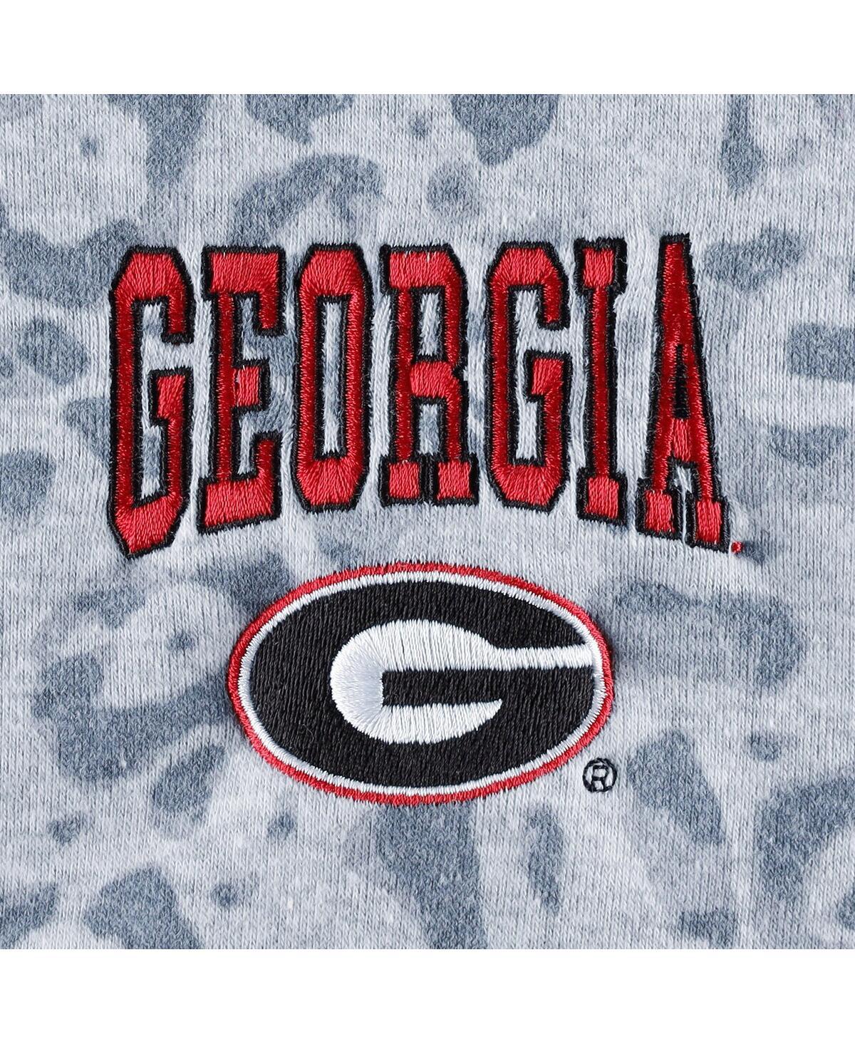 Women's Heather Gray Georgia Bulldogs Leopard Quarter-Zip Sweatshirt