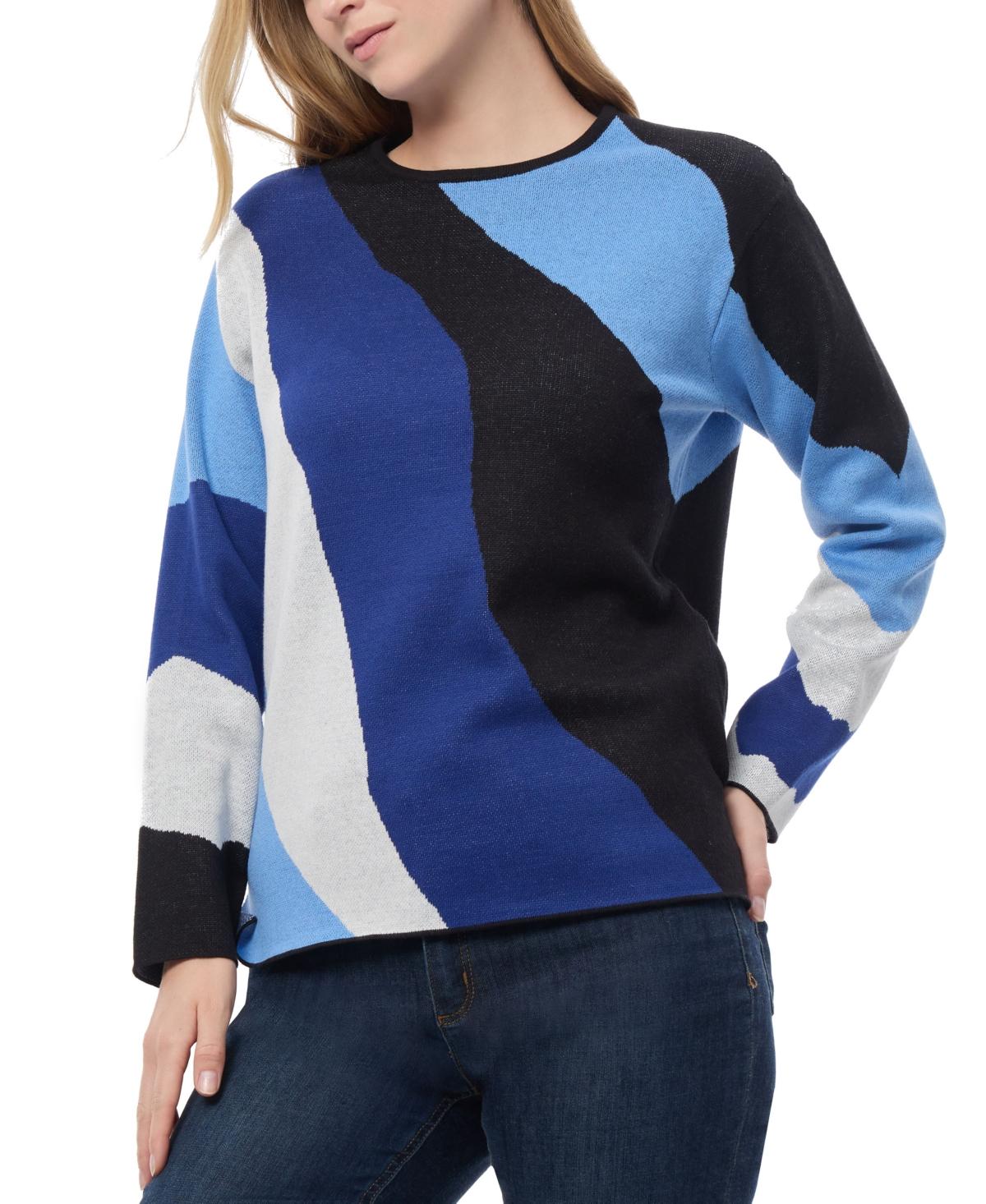 Petite Wave Intarsia Crewneck Sweater