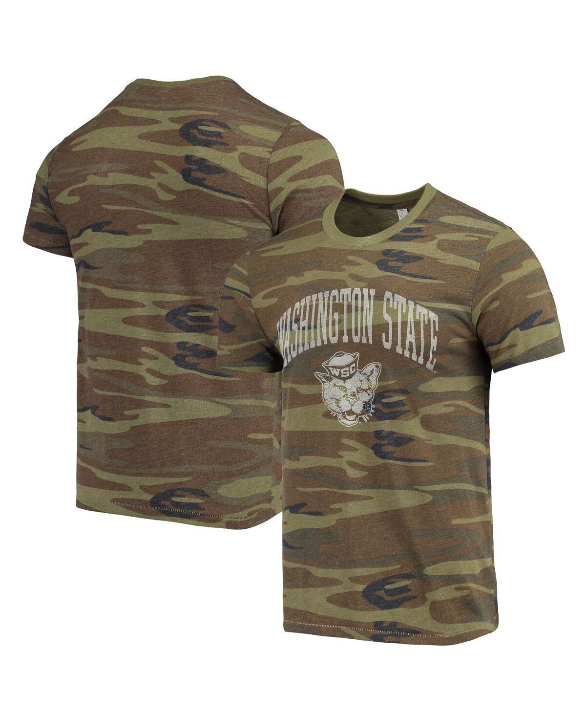 Men's Camo Washington State Cougars Arch Logo Tri-Blend T-shirt