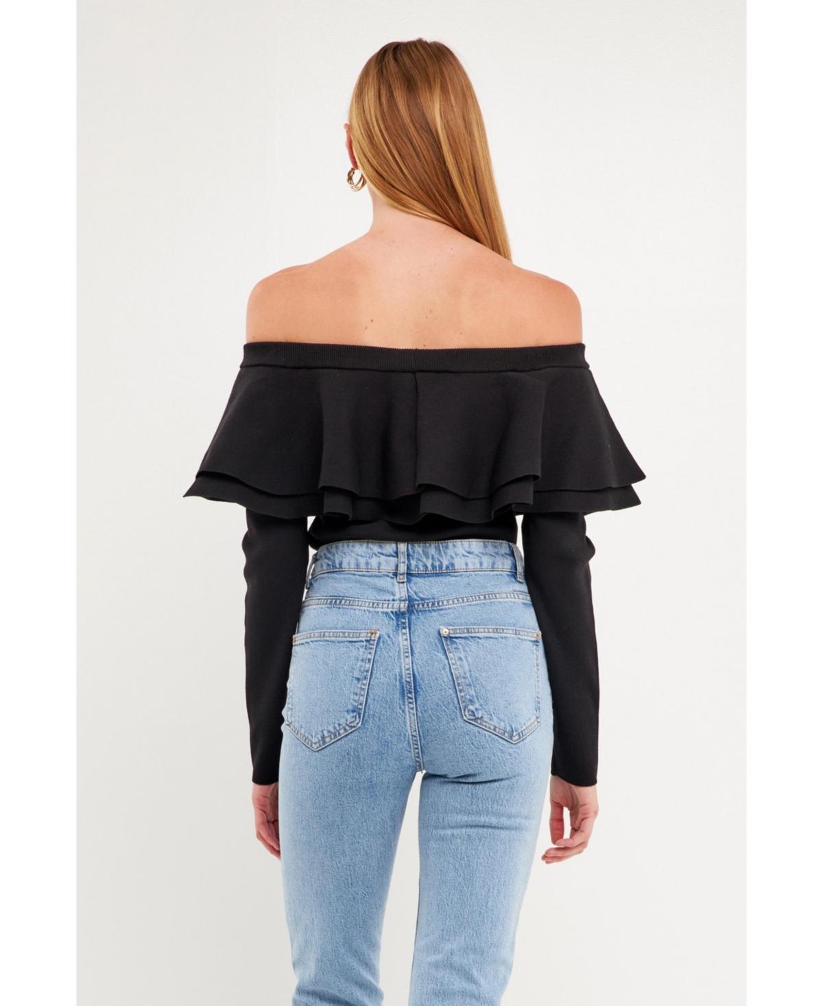 Women's Off-The-Shoulder Knit Top