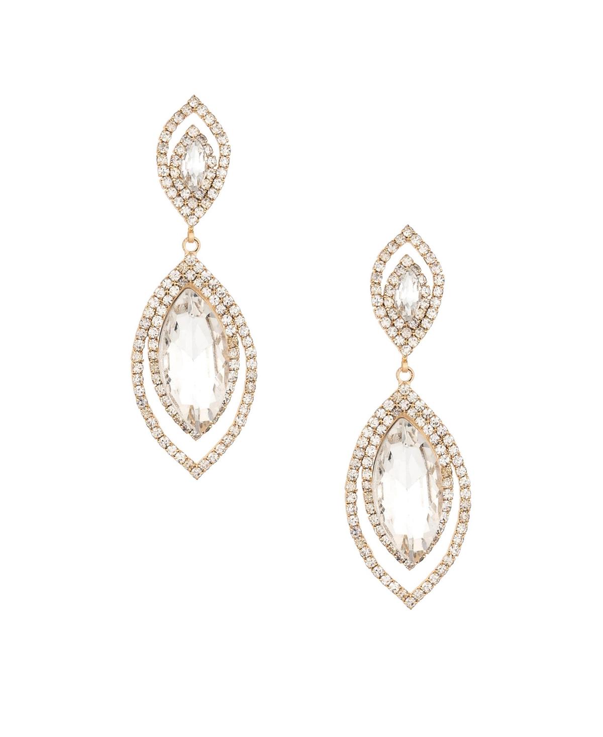 Timeless Crystal Dangle Earrings in 18K Gold Plating