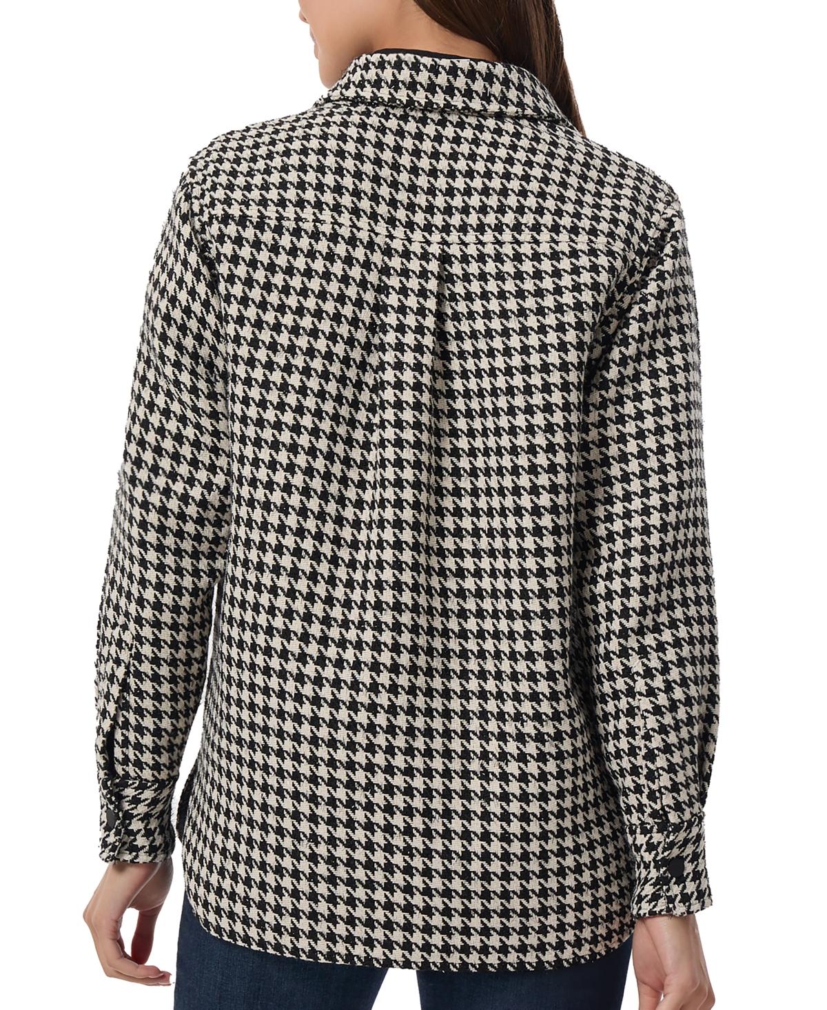 Women's Houndstooth Snap-Front Shacket