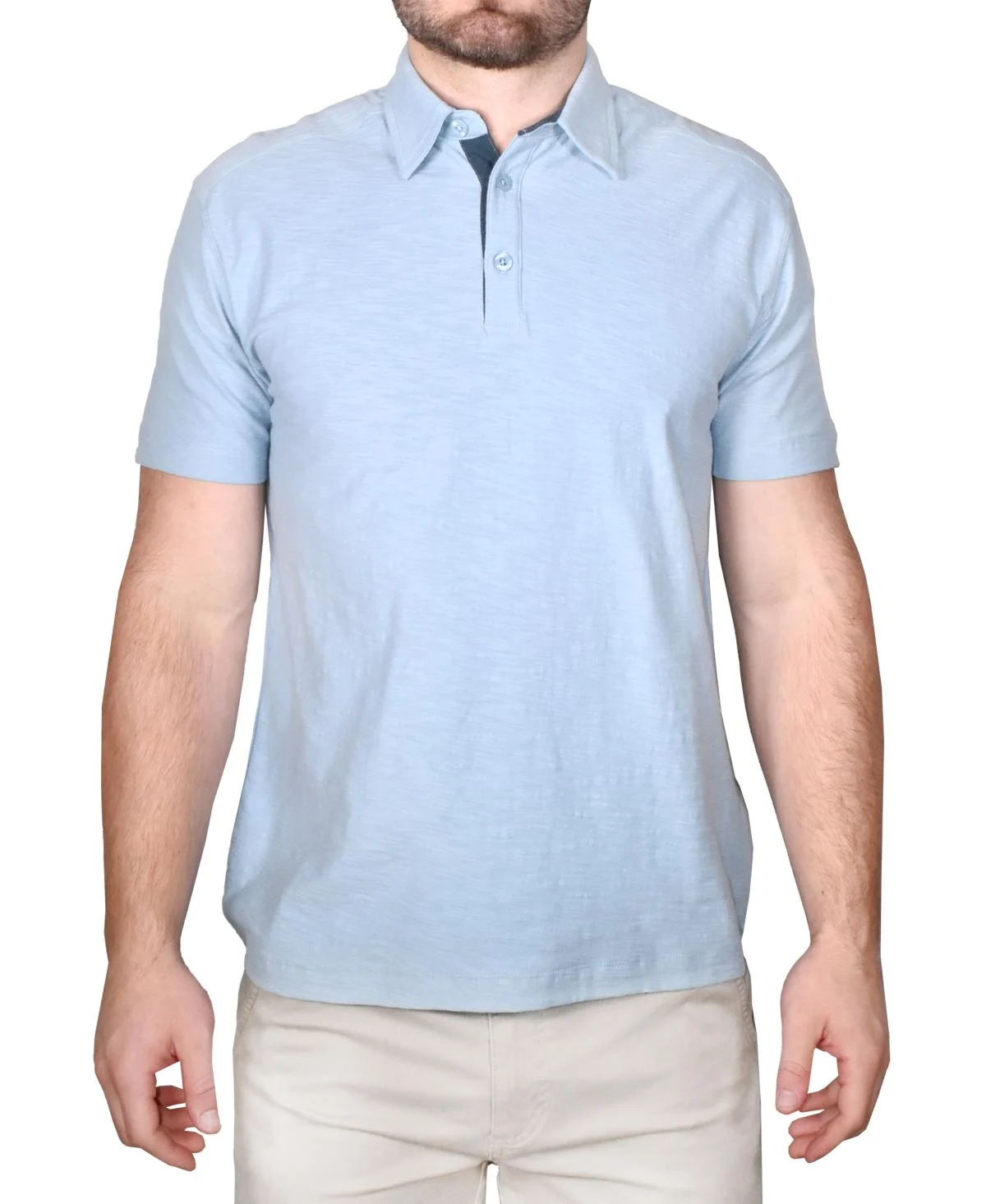 Men's Garment-Dyed Slub Knit Polo