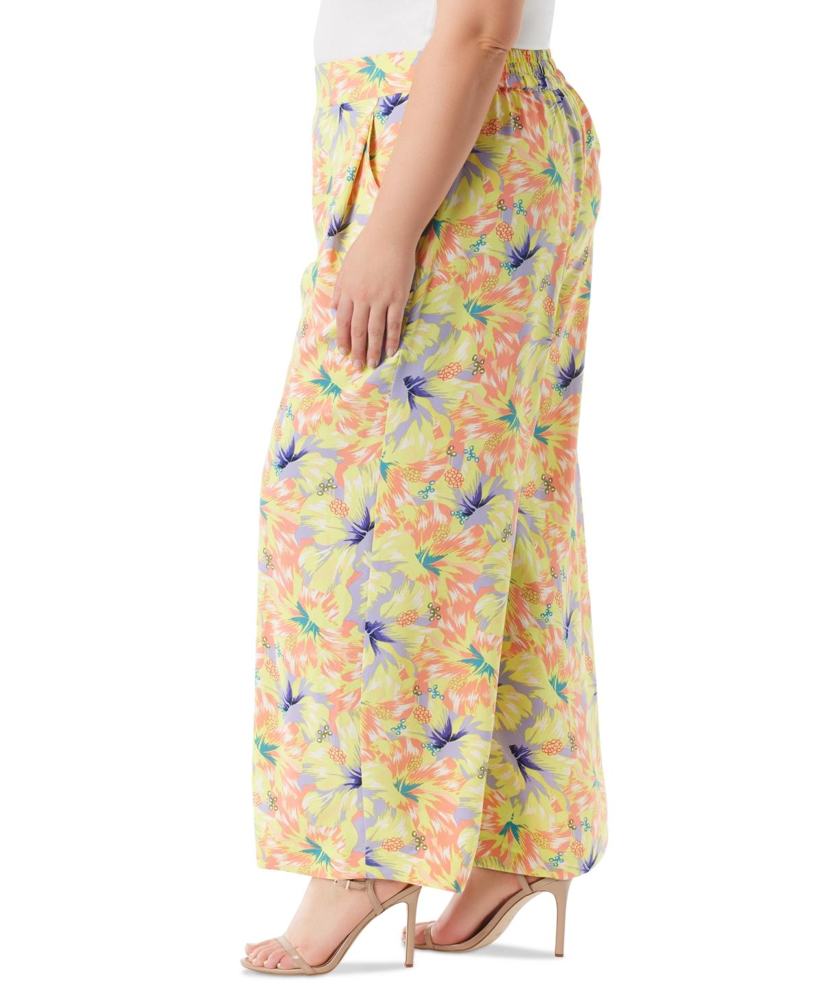 Trendy Plus Size Printed Winnie Wide-Leg Pants