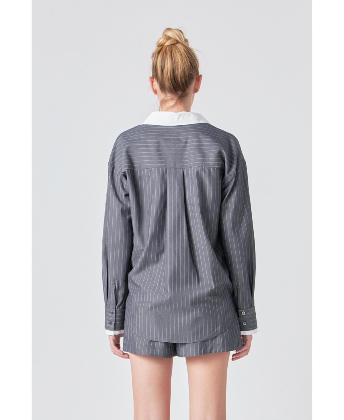 Women's Oversized Pinstripe Shirt