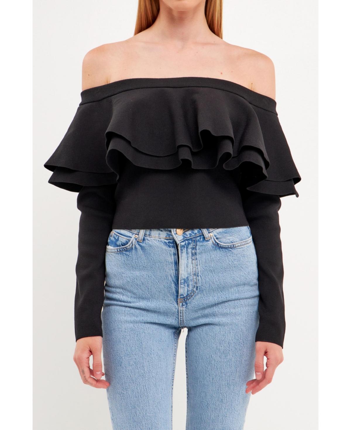 Women's Off-The-Shoulder Knit Top