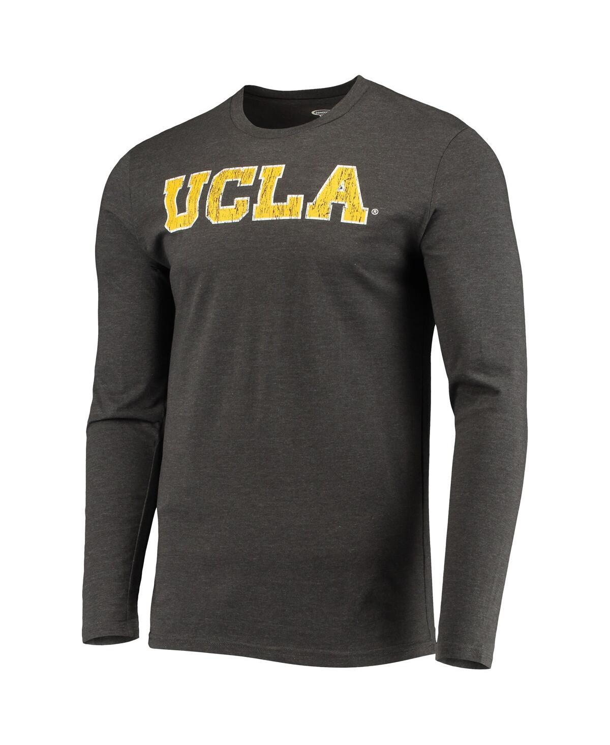 Men's Light Blue, Heathered Charcoal Distressed UCLA Bruins Meter Long Sleeve T-shirt and Pants Sleep Set