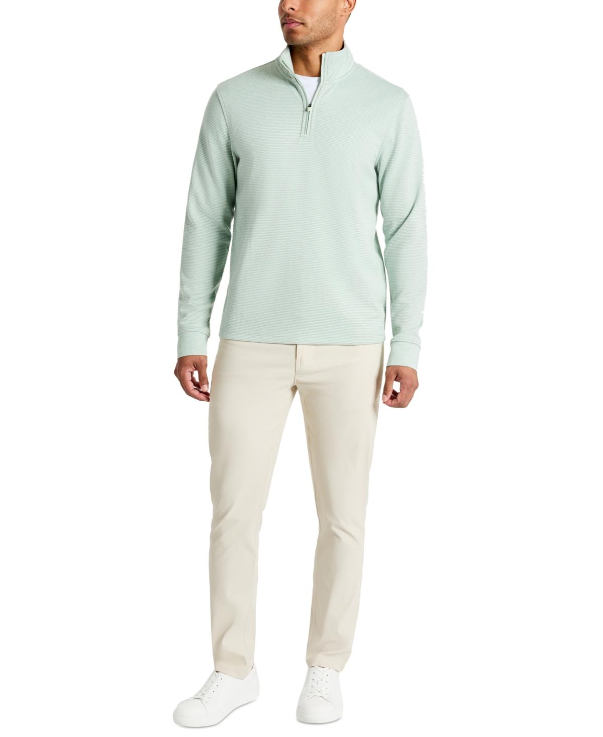 Men's Stretch Textured-Knit Quarter-Zip Performance Sweatshirt