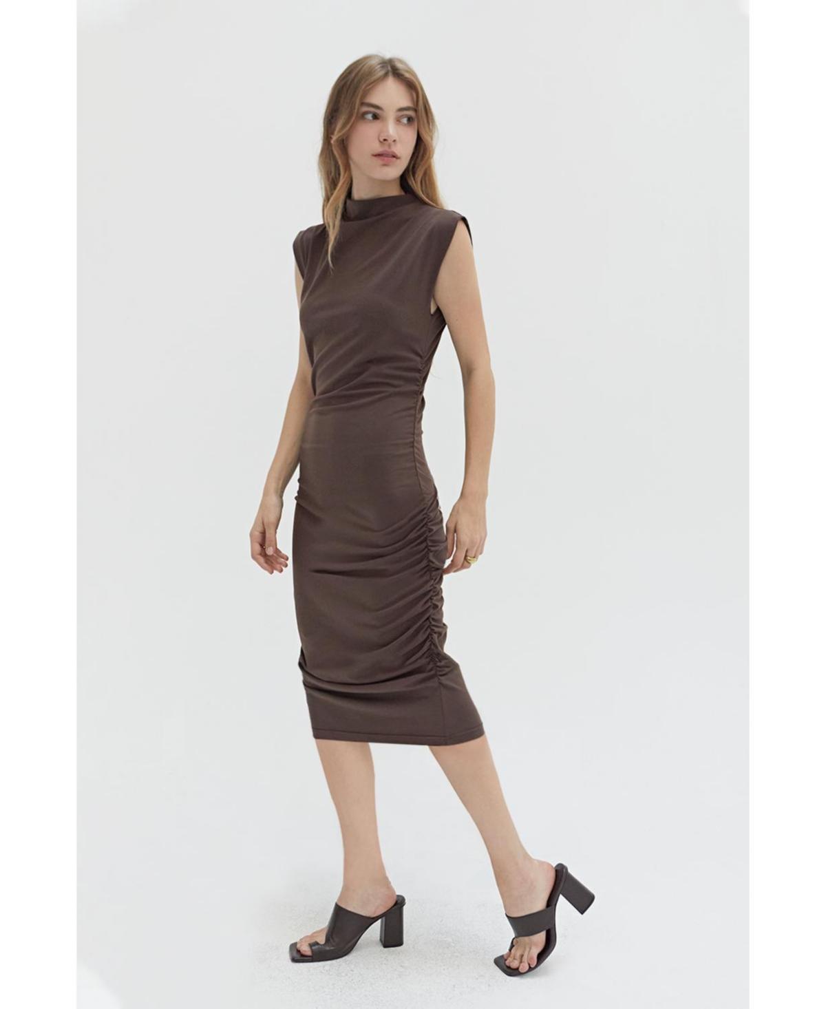 Women's Elize Mock Neck Knit Bodycon Midi Dress