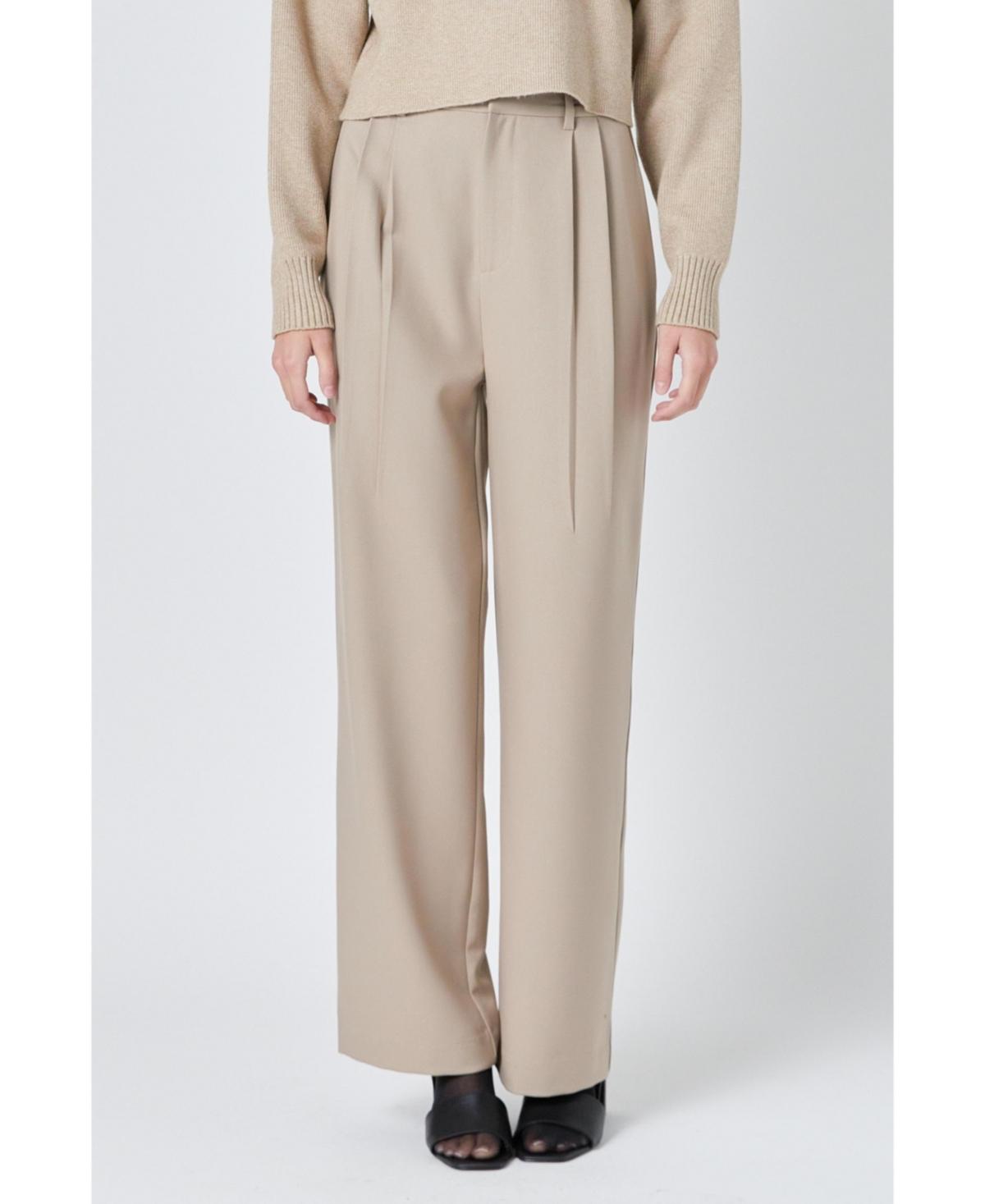 Women's Pleated Wide Trousers