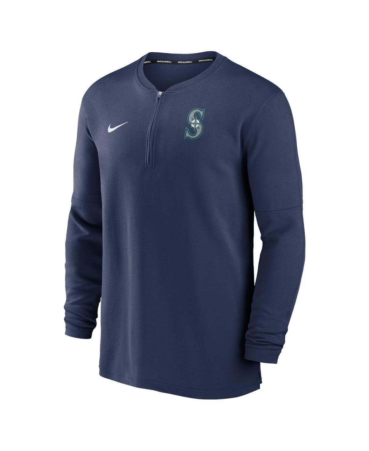 Nike Men's  Navy Seattle Mariners Authentic Collection Game Time Performance Quarter-Zip Top