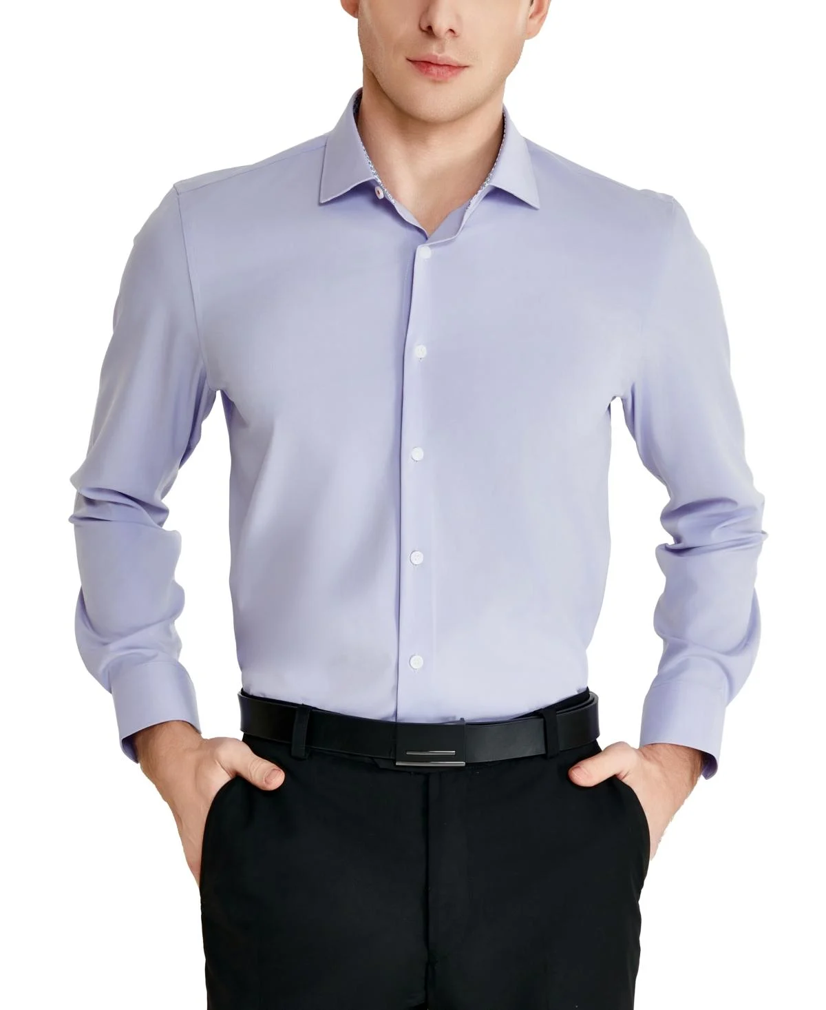 Men's Slim-Fit Solid Poplin Dress Shirt