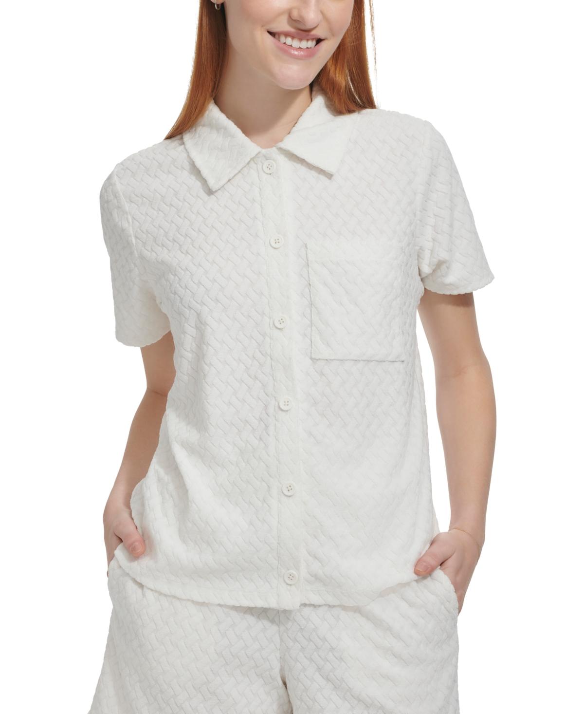 Women's Basket-Weave-Textured Shirt