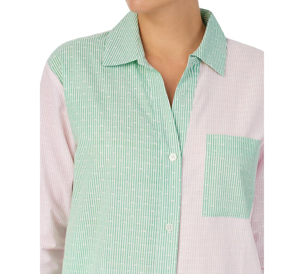 Women's Cotton Colorblocked Boyfriend Sleep Shirt