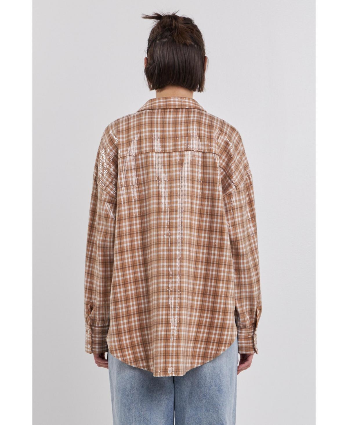 Women's Plaid Sequin Shirts