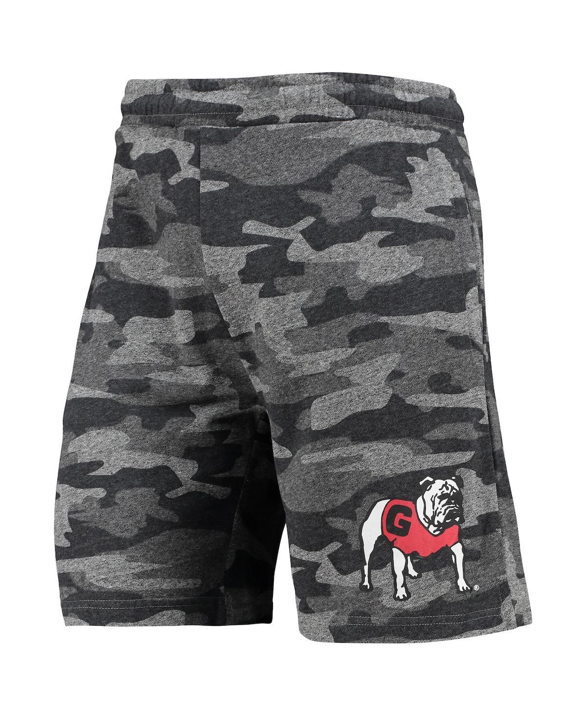 Men's Charcoal and Gray Georgia Bulldogs Camo Backup Terry Jam Lounge Shorts