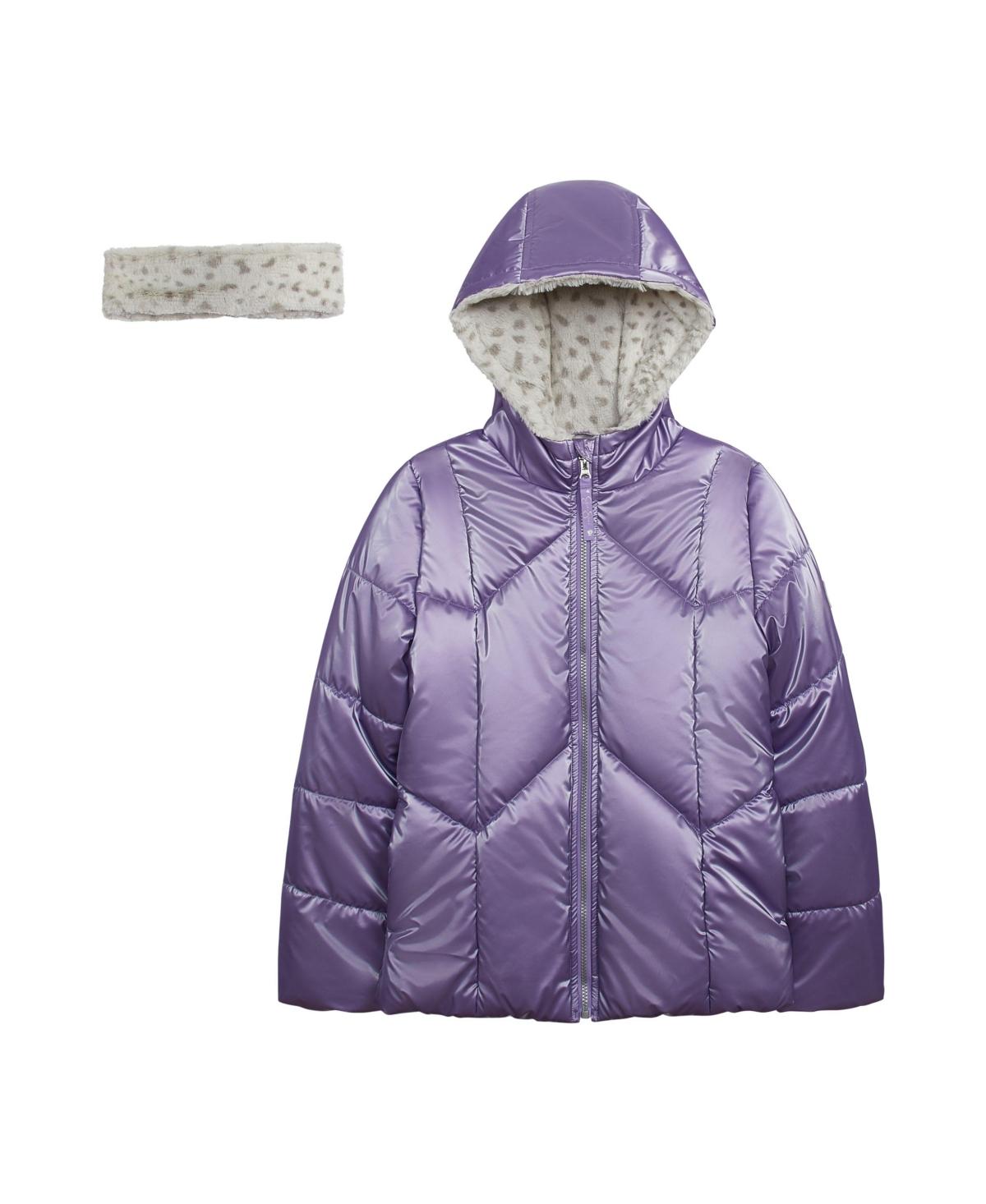 Girls 4-6X Reflective Shine Fashion Puffer Jacket