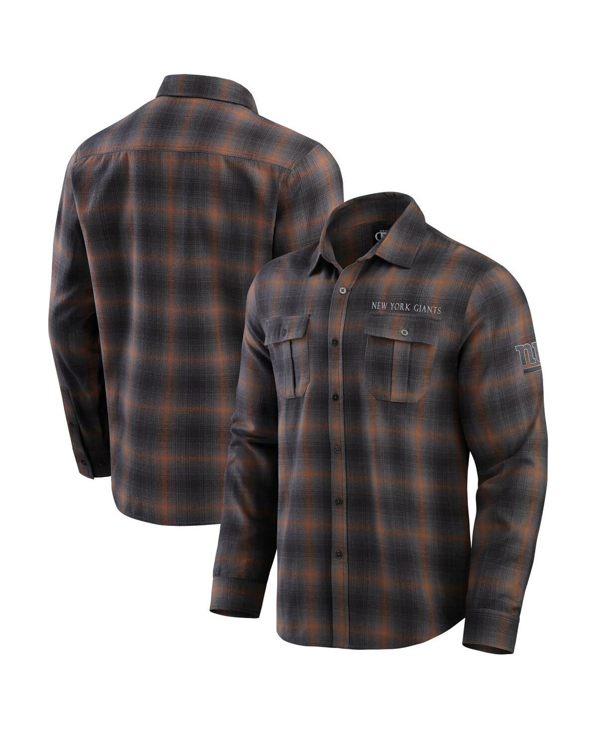 Men's Charcoal New York Giants Classic Flannel Long Sleeve Button-Up Shirt