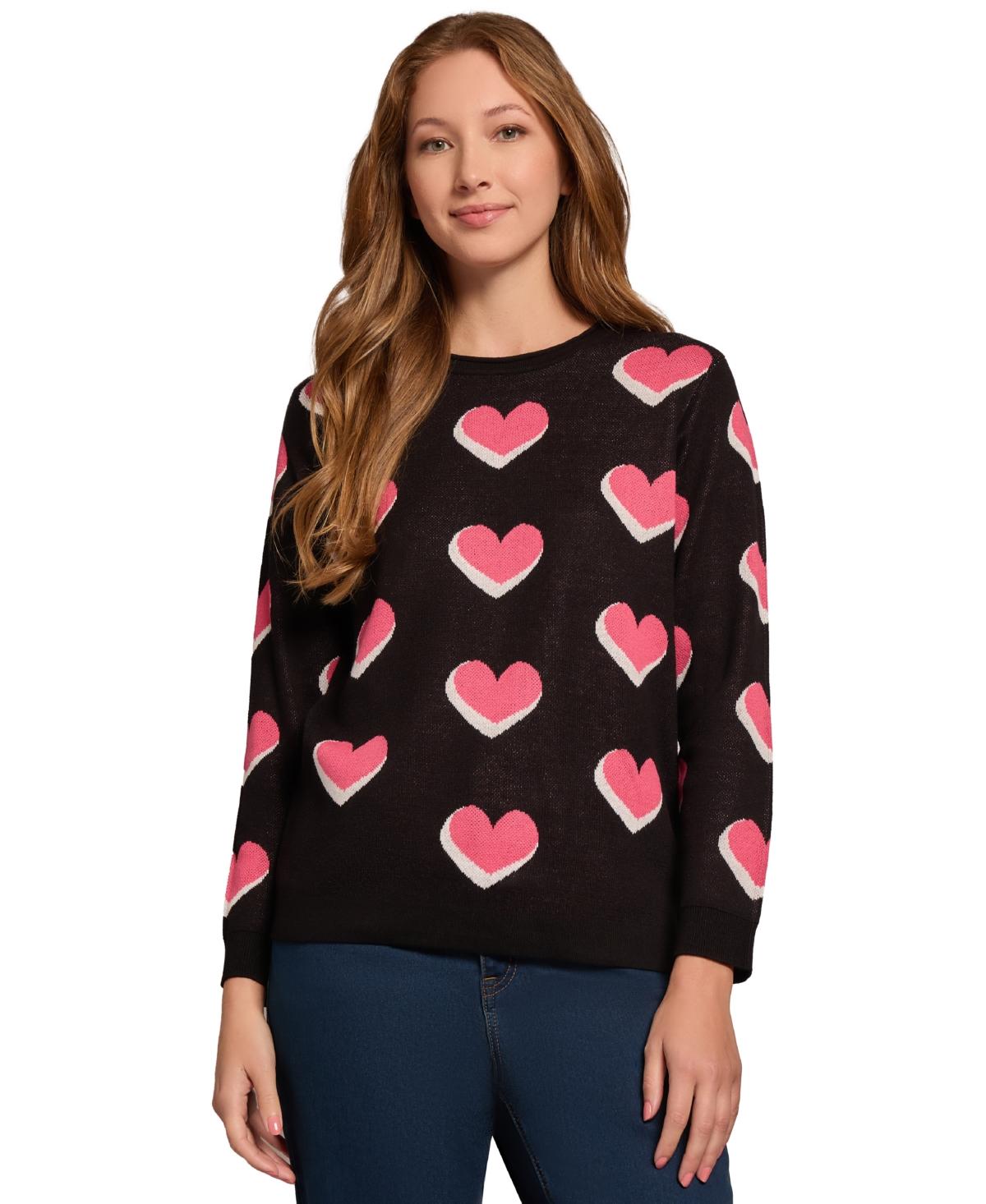 Women's Scatter Heart Crewneck Sweater