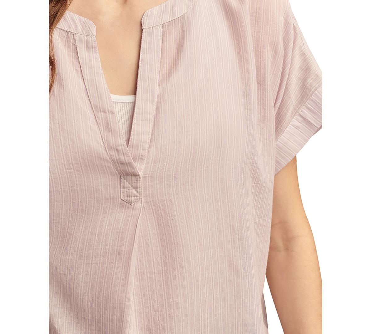 Women's Cotton Striped Dolman Popover Shirt