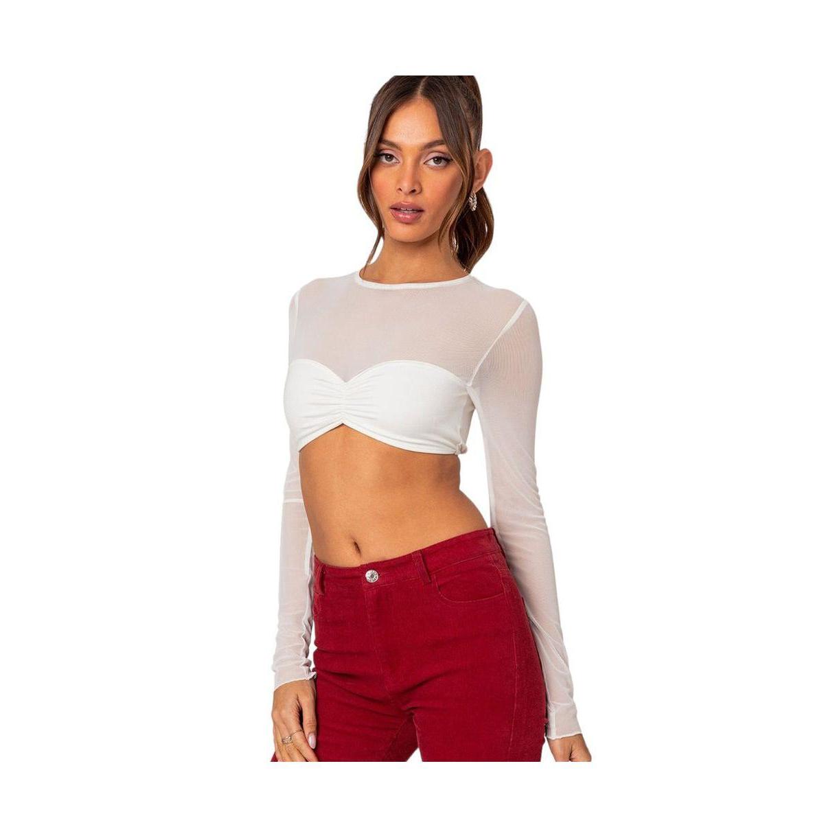 Women's Night out sheer crop top