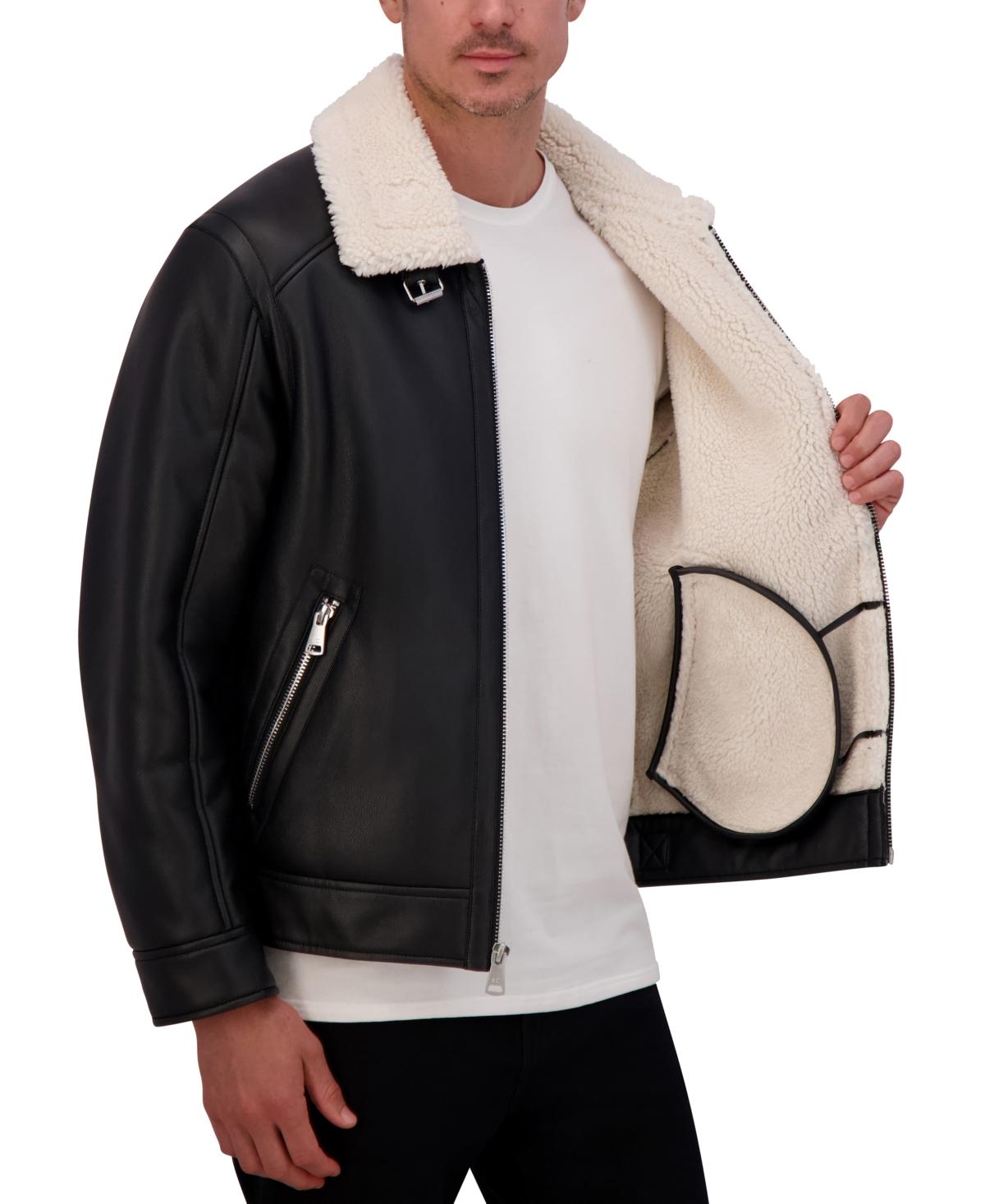 Men's Faux-Shearling Moto Jacket