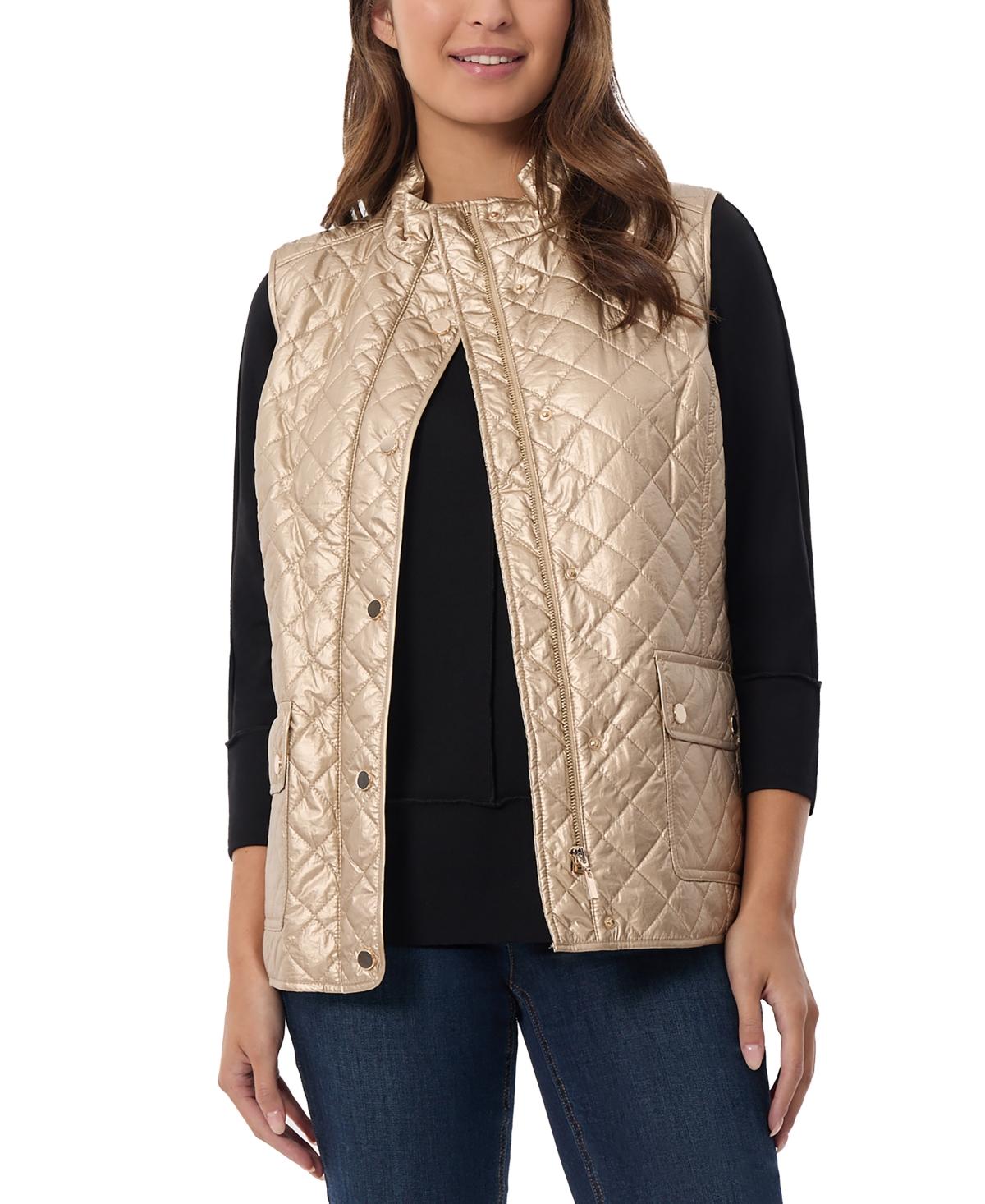 Women's Quilted Snap-Closure Vest Jacket