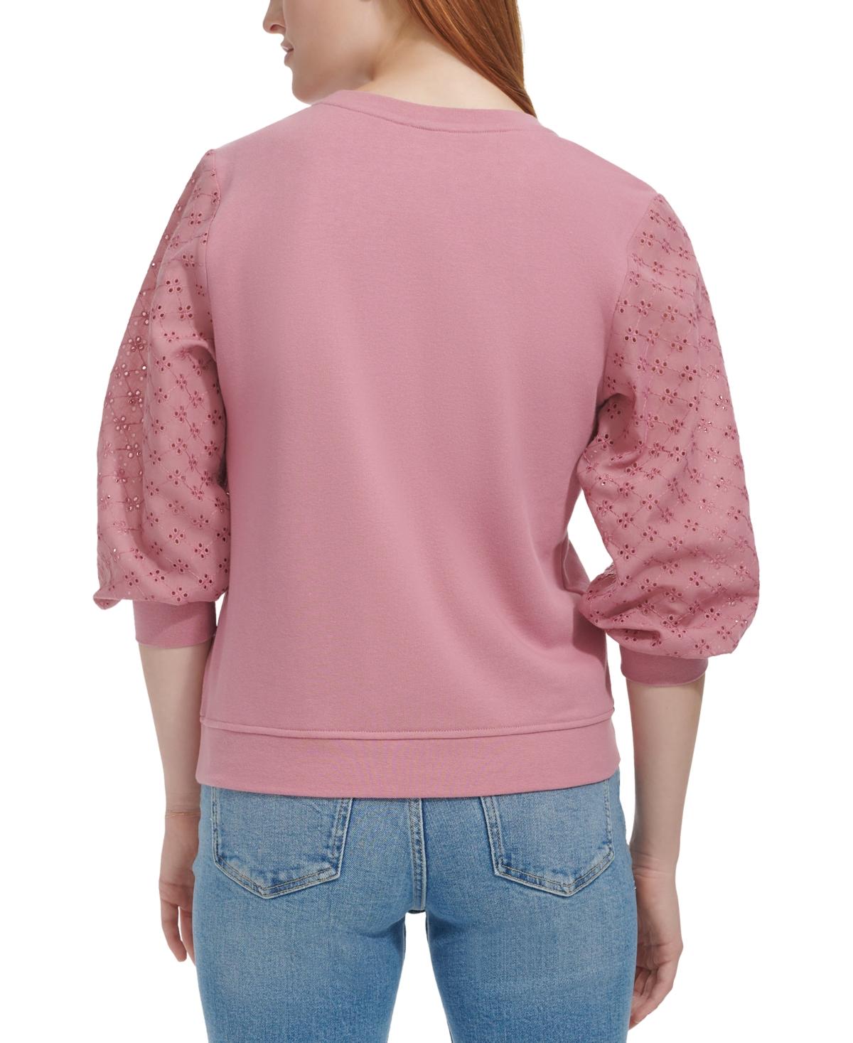 Women's Embroidered-Sleeve Top