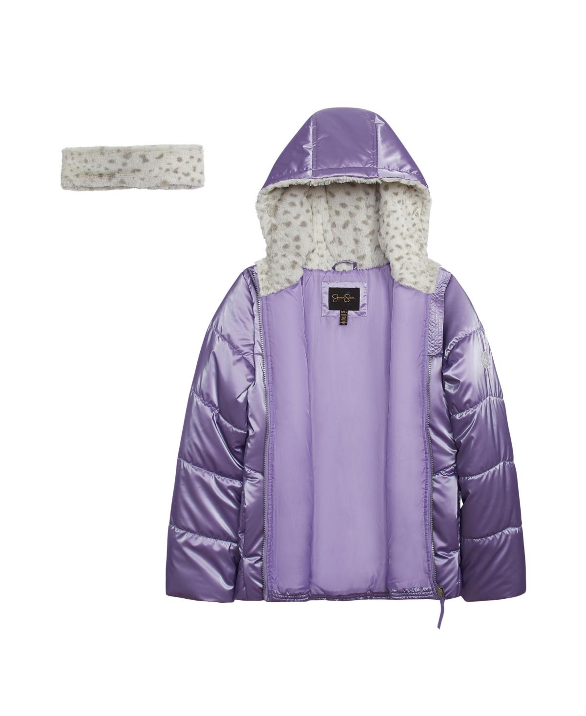 Girls 4-6X Reflective Shine Fashion Puffer Jacket