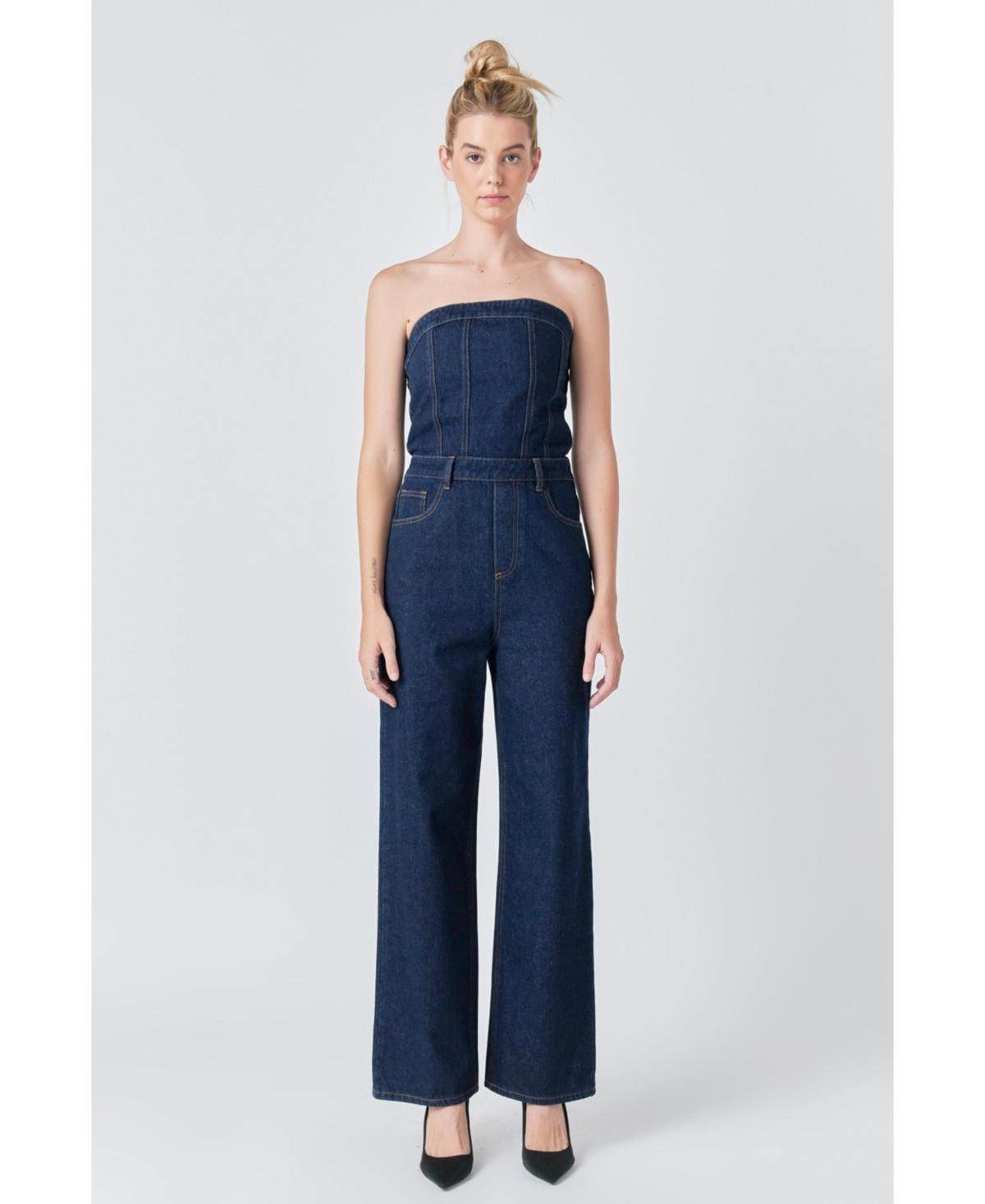 Women's Corset Denim Jumpsuit