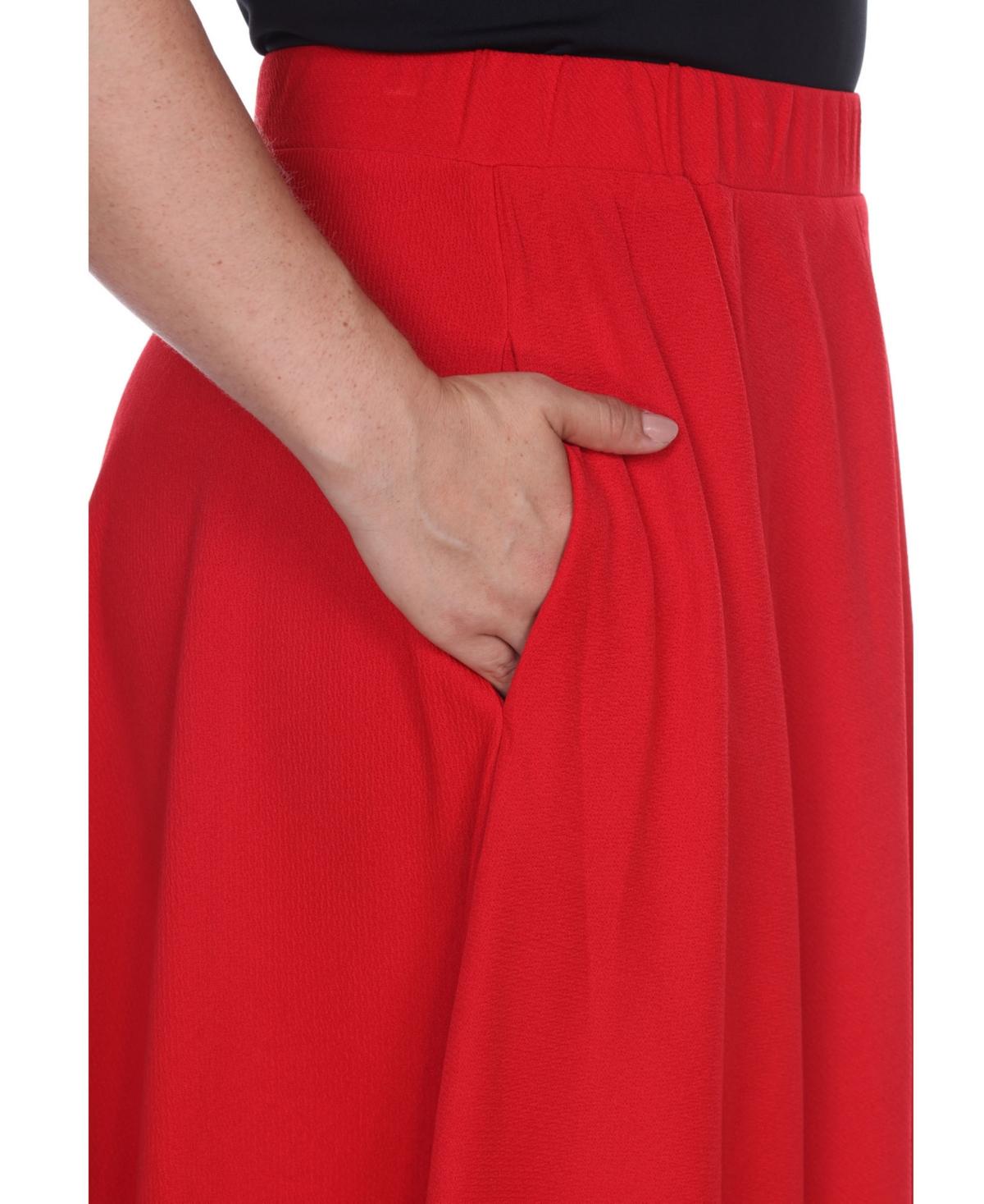 Plus Size Flared Midi Skirt