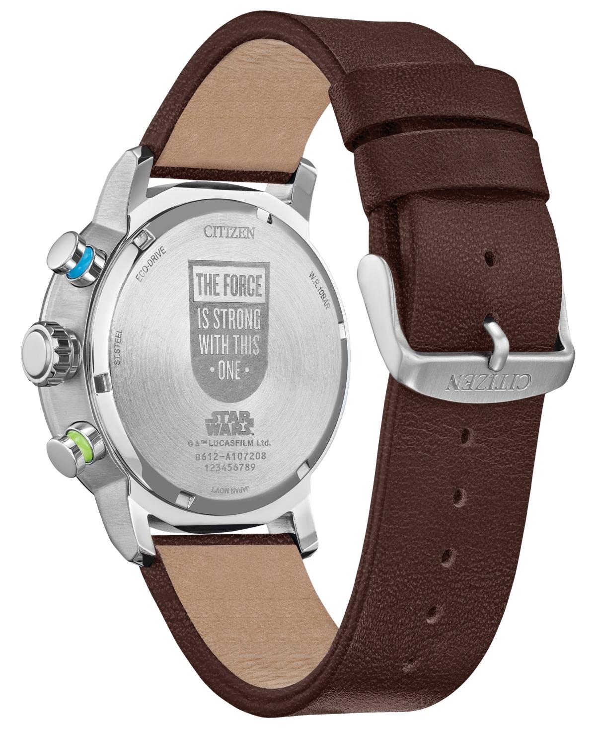 Eco-Drive Men's Chronograph Star Wars Luke Skywalker Brown Leather Strap Watch 44mm