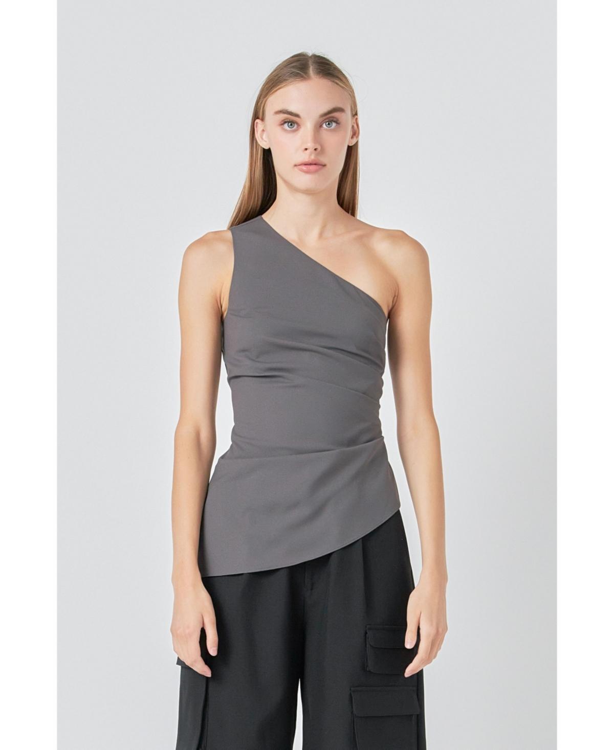 Women's One Shoulder Ruched Top