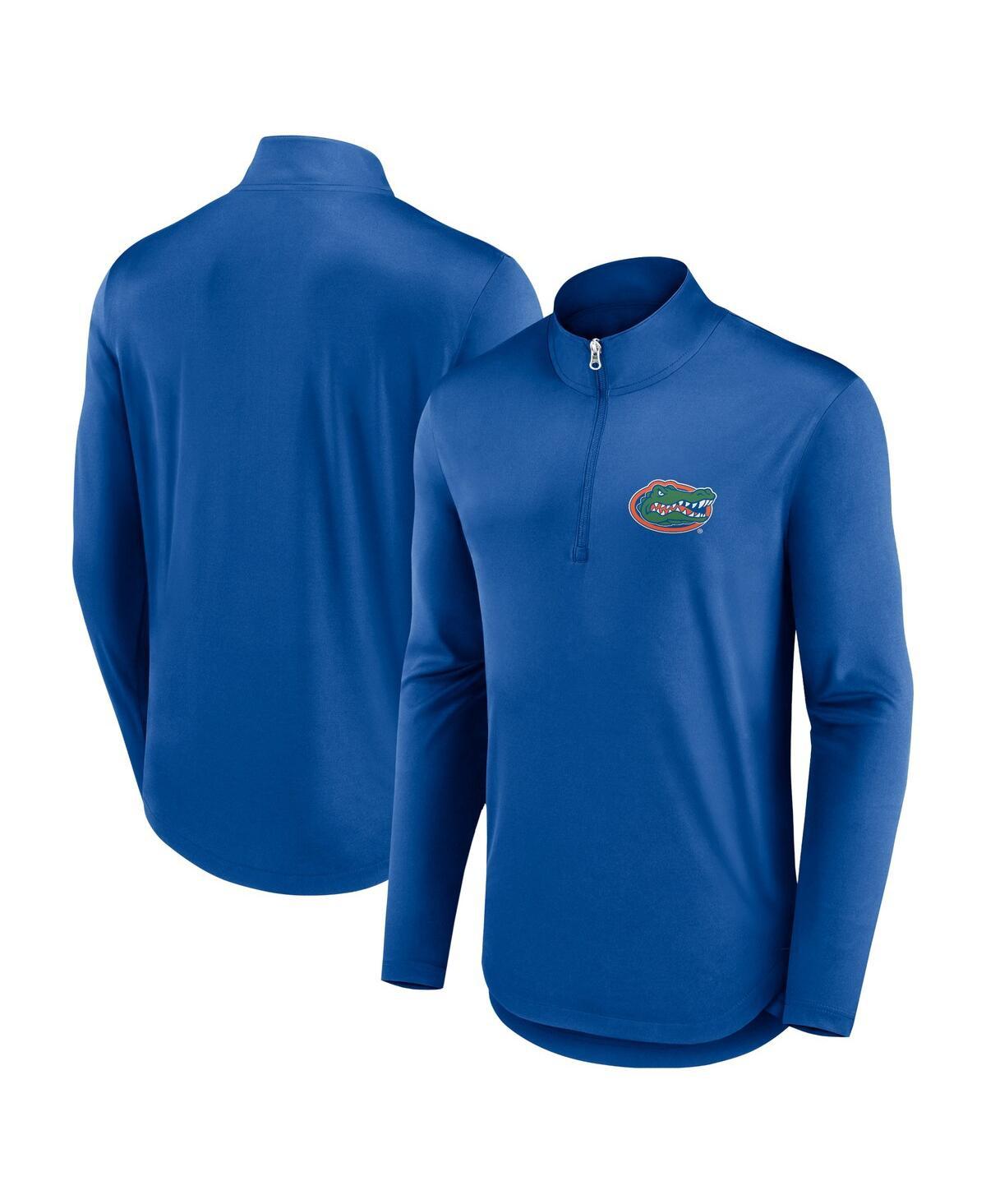 Men's Royal Florida Gators Quarterback Mock Neck Quarter-Zip Top