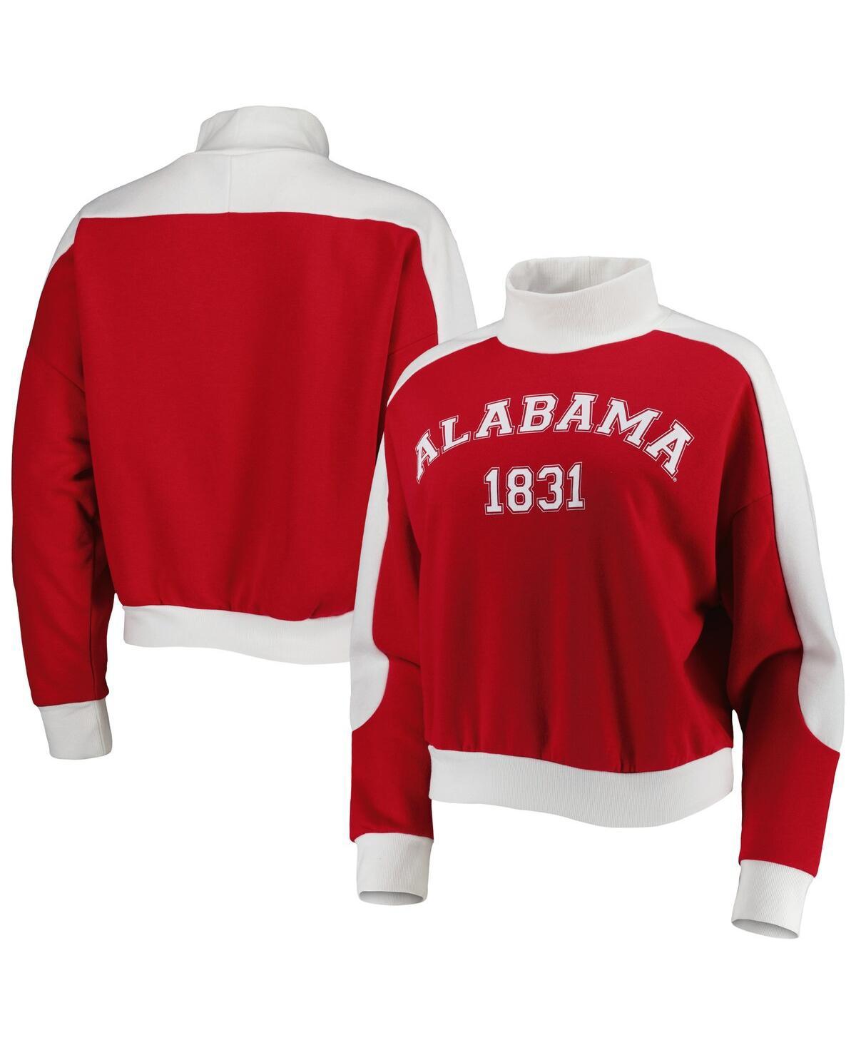 Women's Crimson Alabama Crimson Tide Make it a Mock Sporty Pullover Sweatshirt