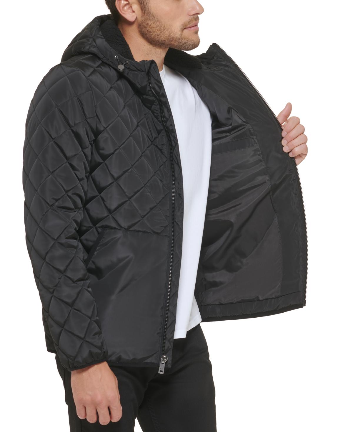 Men's Diamond Quilted Hooded Jacket