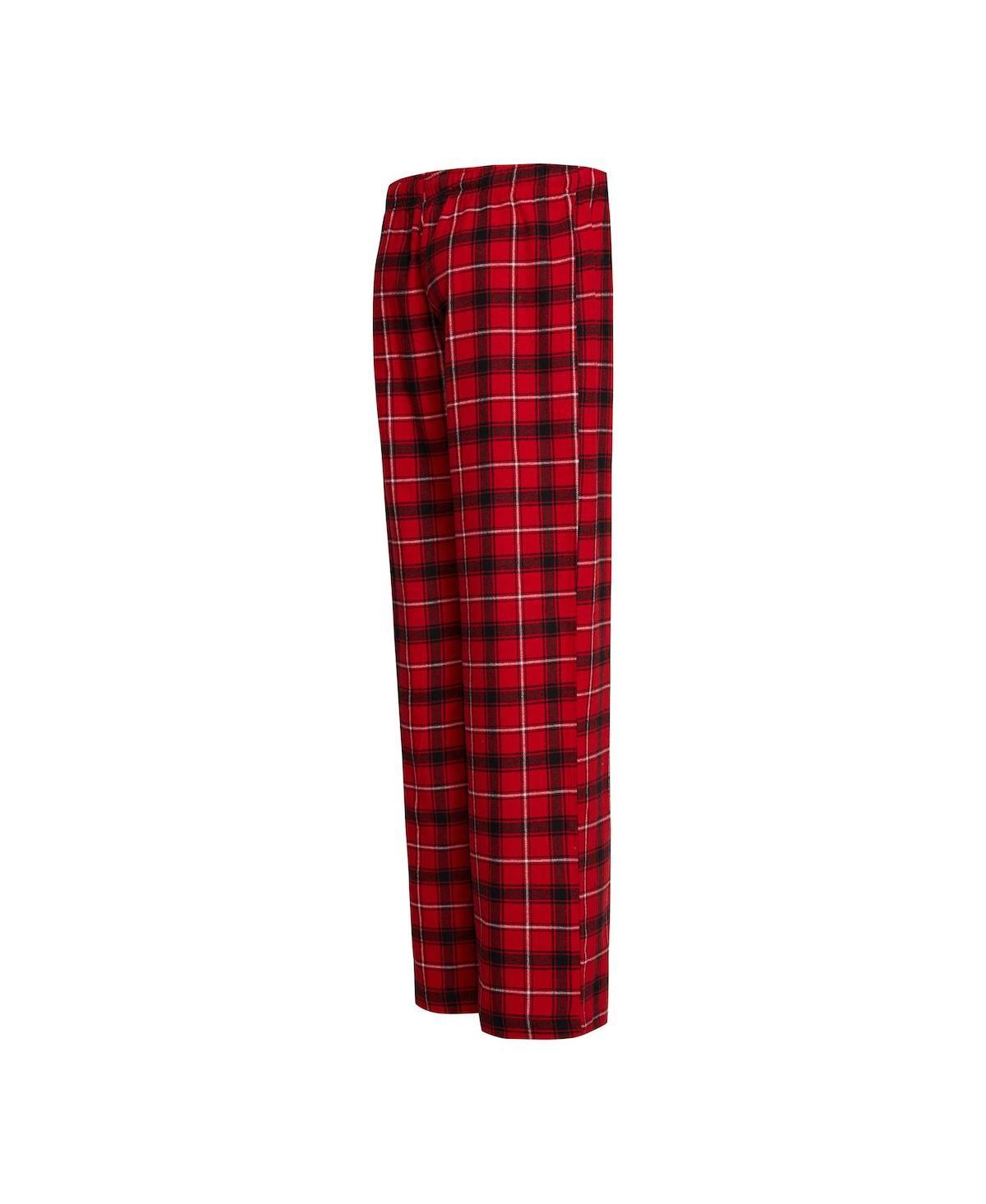 Women's Red, Black Wisconsin Badgers Arctic T-shirt and Flannel Pants Sleep Set