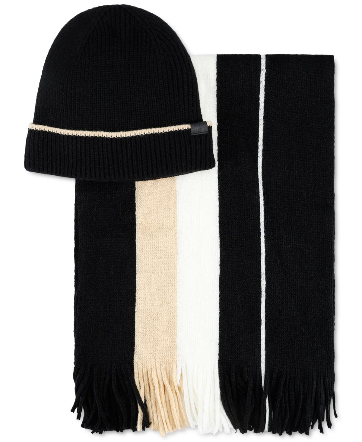 Men's Stripe Beanie & Scarf Set