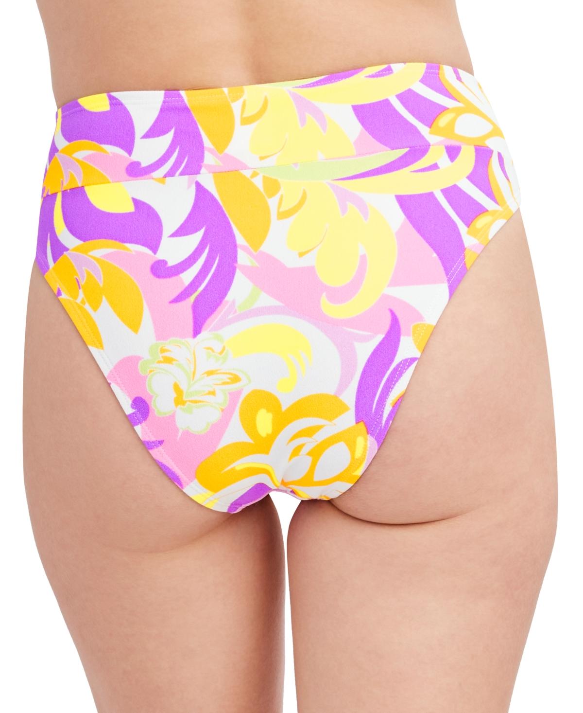 Give It A Swirl Printed High-Waist Bikini Bottoms