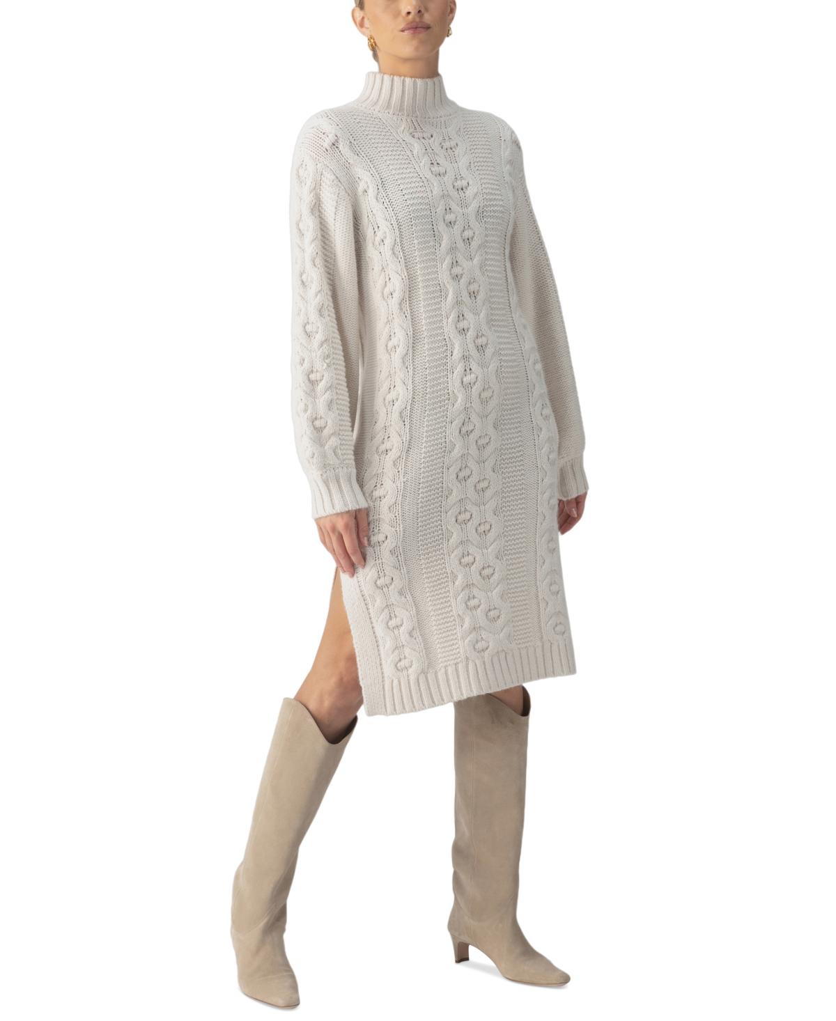 Women's Cable-Knit Side-Slit Sweater Dress