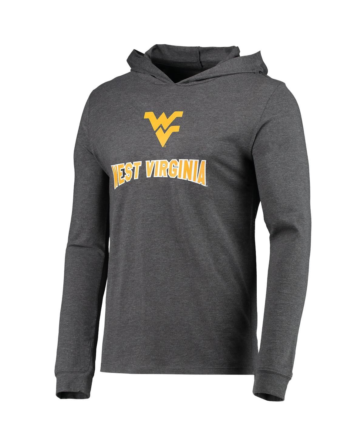 Men's Heathered Navy, Heathered Charcoal West Virginia Mountaineers Meter Long Sleeve Hoodie T-shirt and Jogger Pants Set