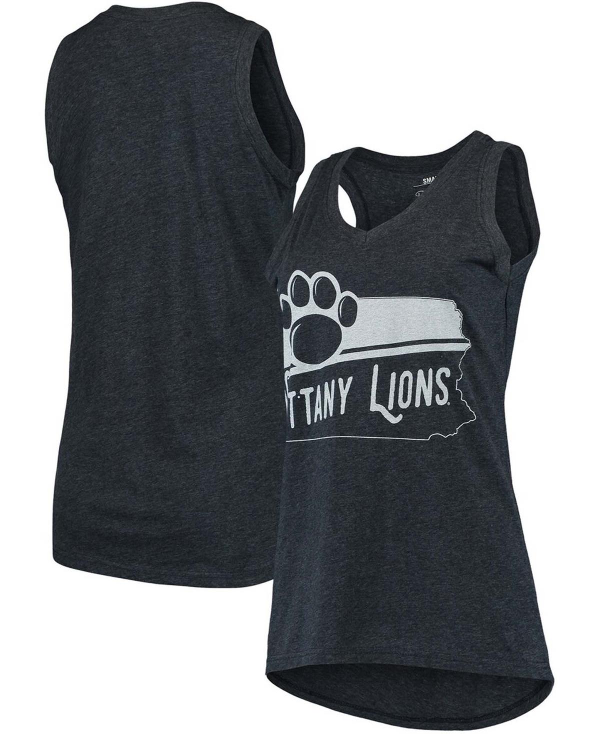 Women's Navy Penn State Nittany Lions Ferris Melange V-Neck Tank Top