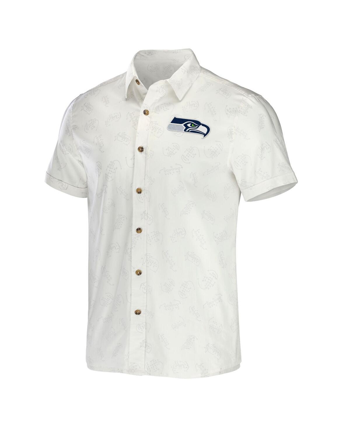 Men's NFL x Darius Rucker Collection by White Seattle Seahawks Woven Button-Up T-shirt