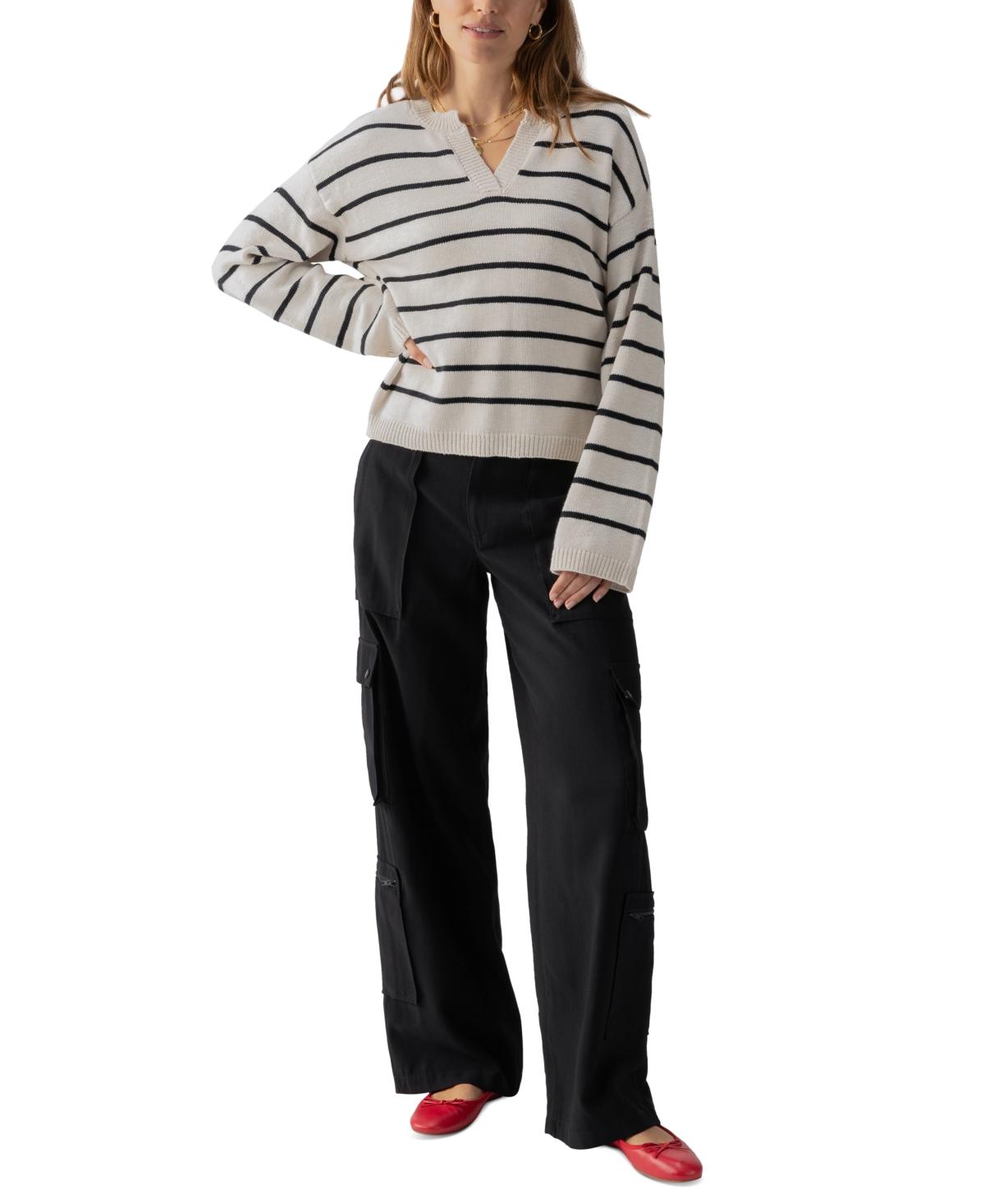 Women's Chill Vibes Striped Cotton Pullover Sweater