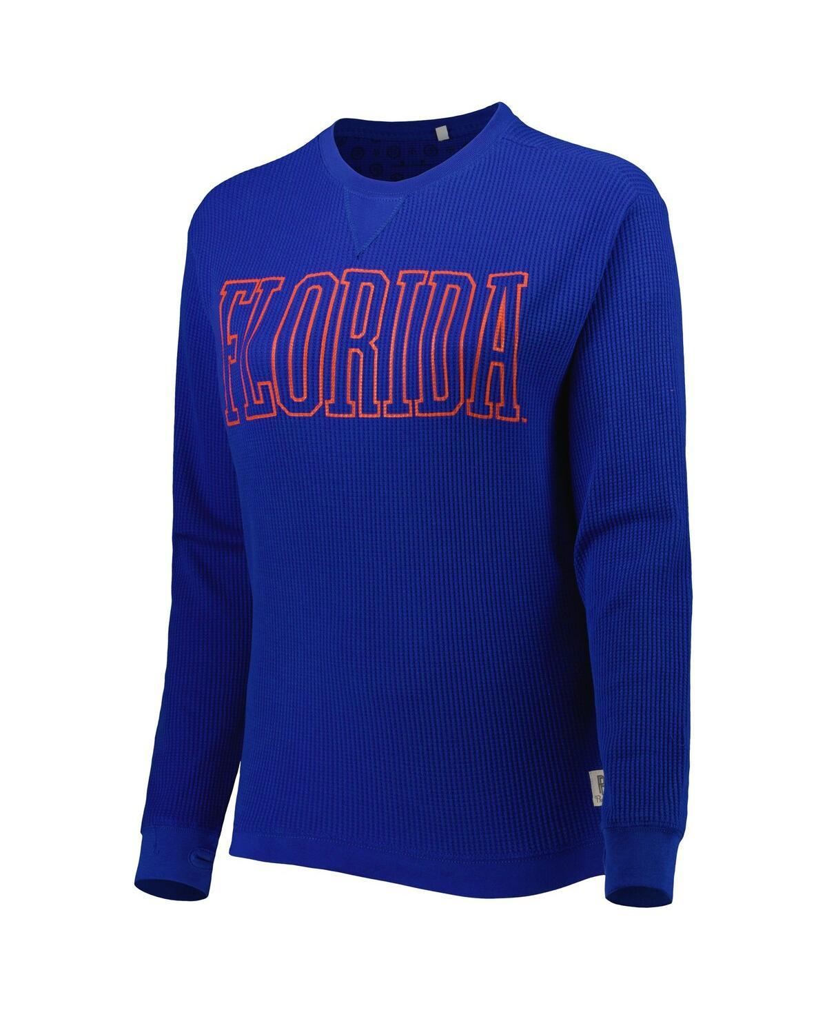 Women's Royal Florida Gators Surf Southlawn Waffle-Knit Thermal Tri-Blend Long Sleeve T-shirt