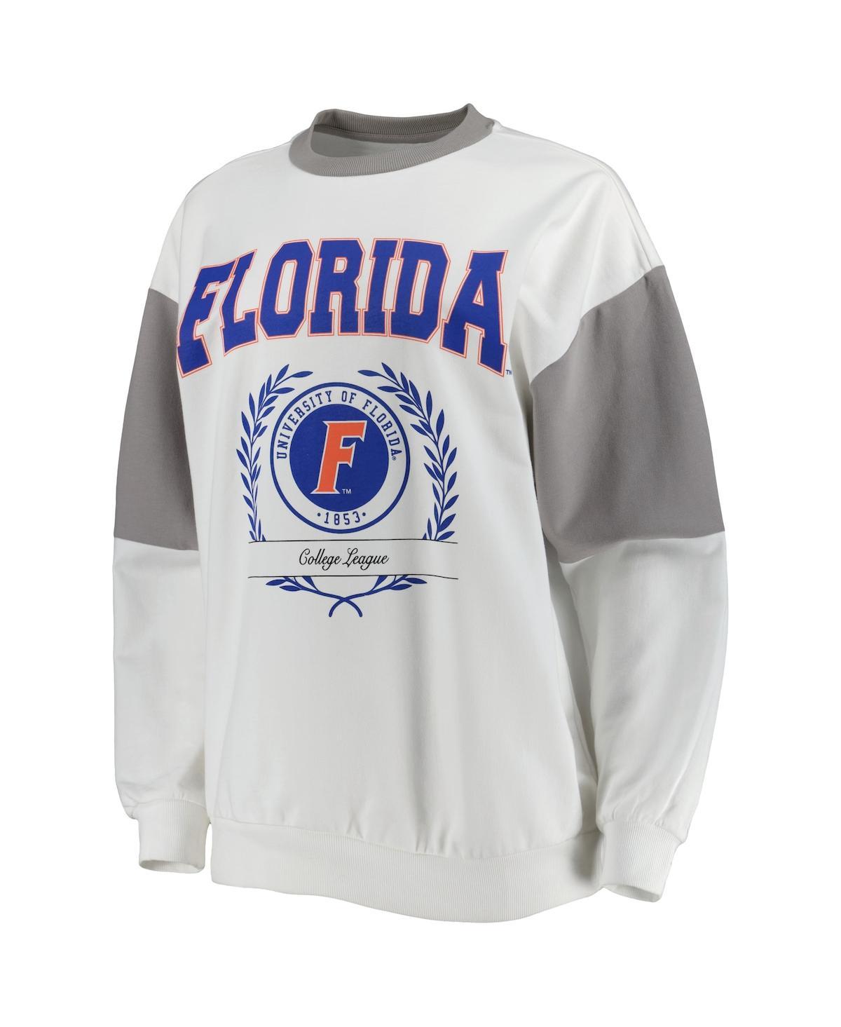 Women's Gray Florida Gators It's A Vibe Dolman Pullover Sweatshirt