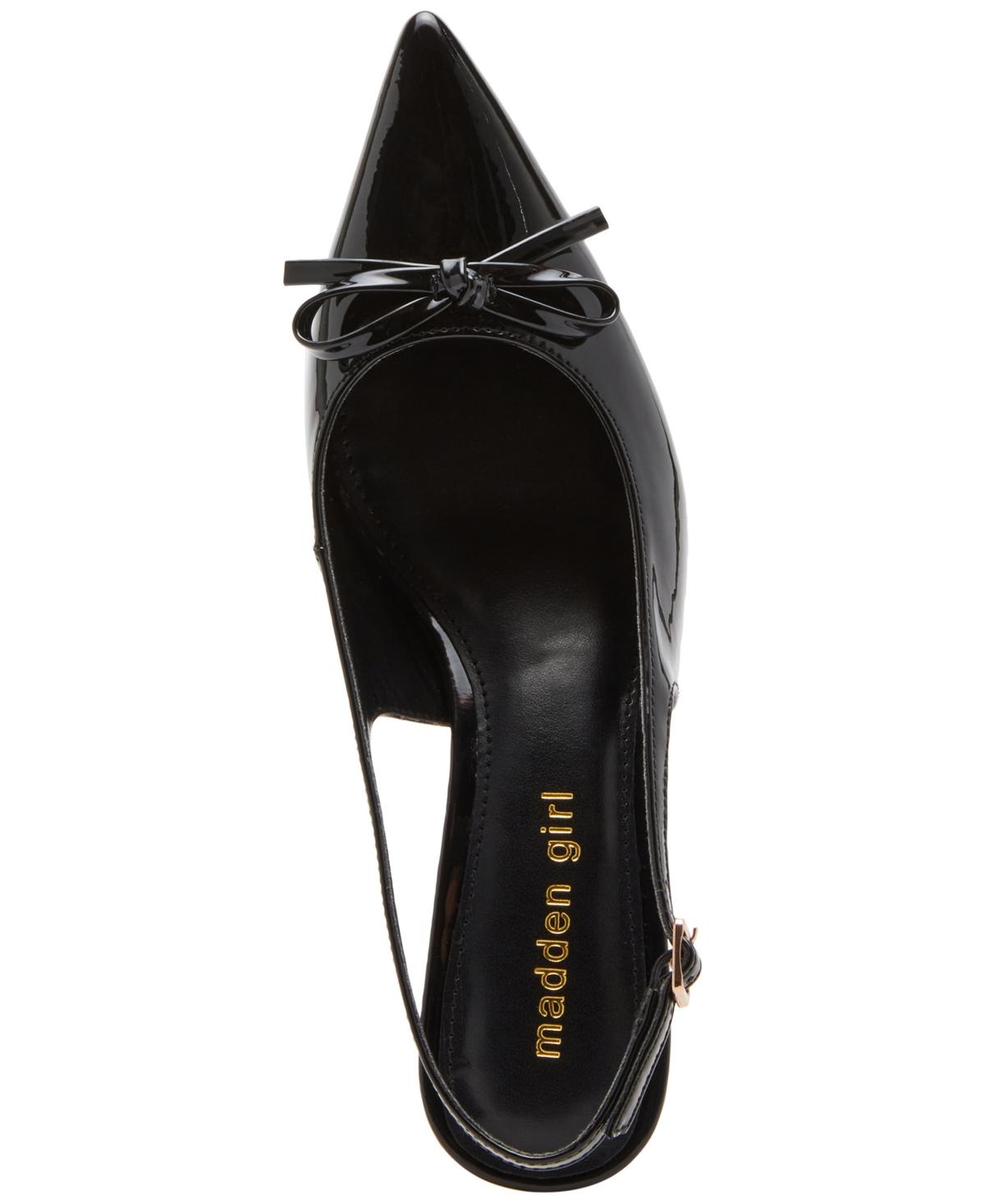 Vogue Bow Slingback Kitten-Heel Pumps