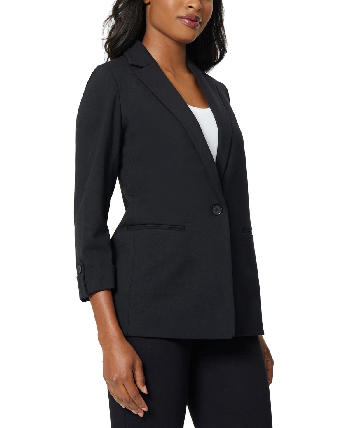 Women's One Button Compression Rolled Sleeve Jacket